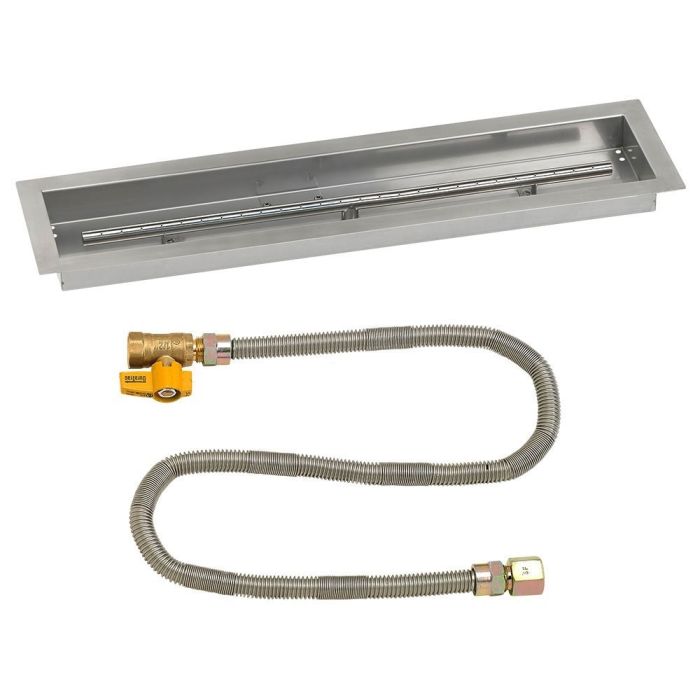 American Fireglass 30"x 6" Linear Drop-In Pan with Match Light Kit - Natural Gas