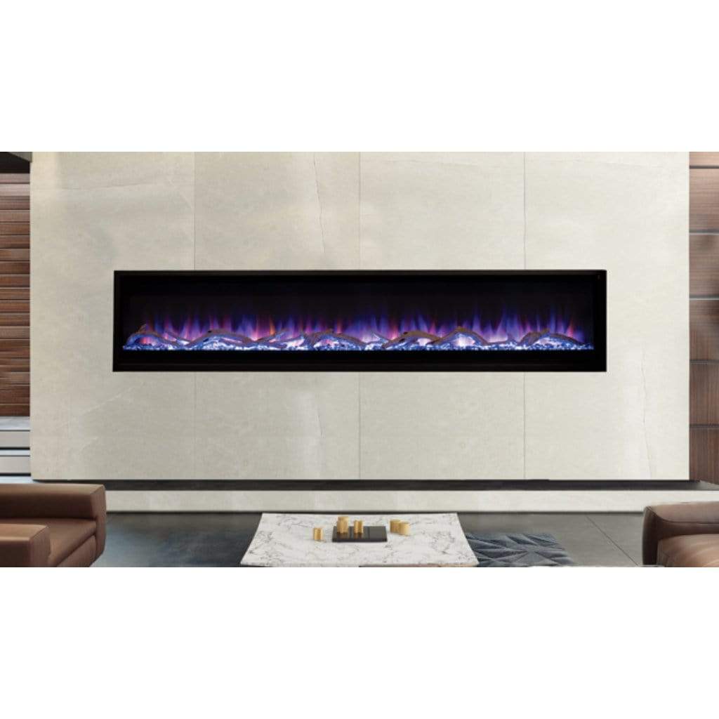 Superior 84 Inch Built-In Linear Contemporary Electric Fireplace