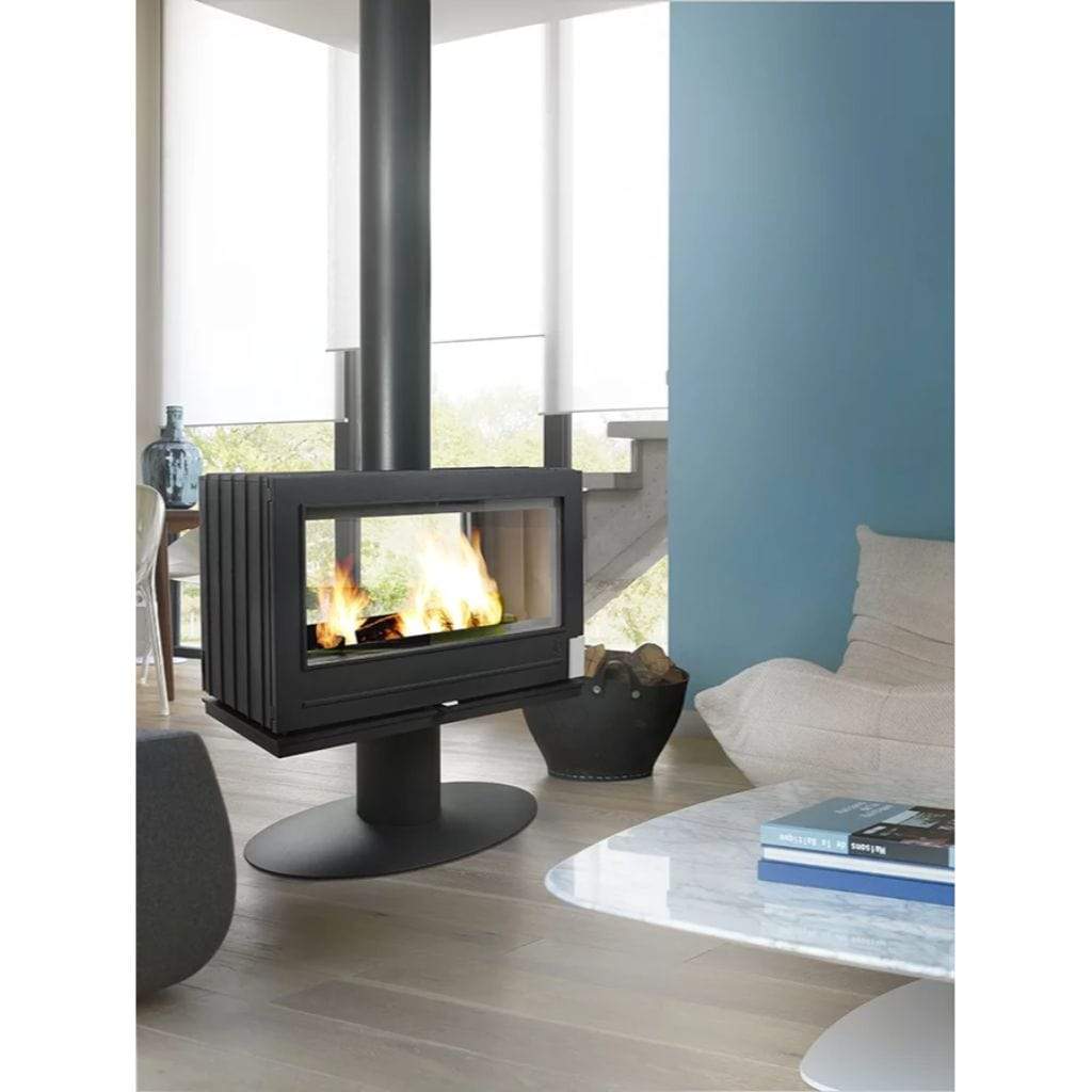 Invicta Nelson 36" Contemporain Cast Iron See Through Wood Stove