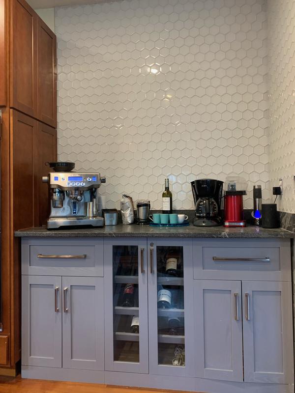 Super White Glass Hexagon Tile (11-Pack)