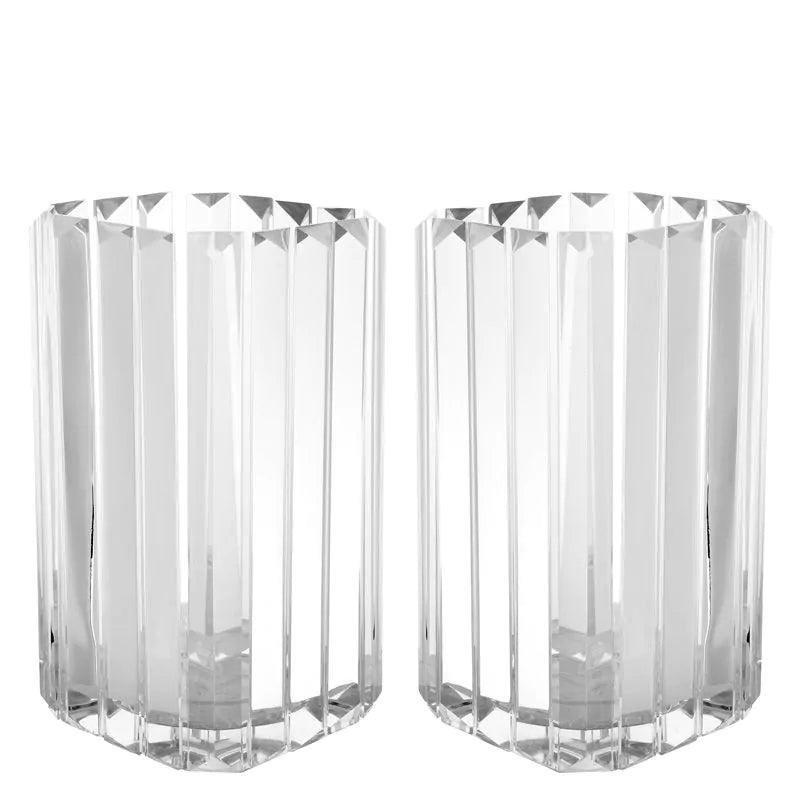 EICHHOLTZ  Crystal Glass Candle Holder Howell set of 2,
