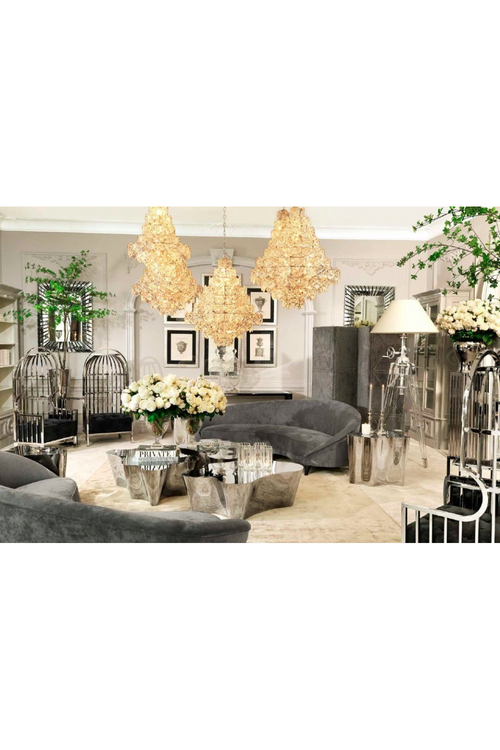 Hexagonal Glass Chandelier | Eichholtz CHANDELIER HERMITAGE S