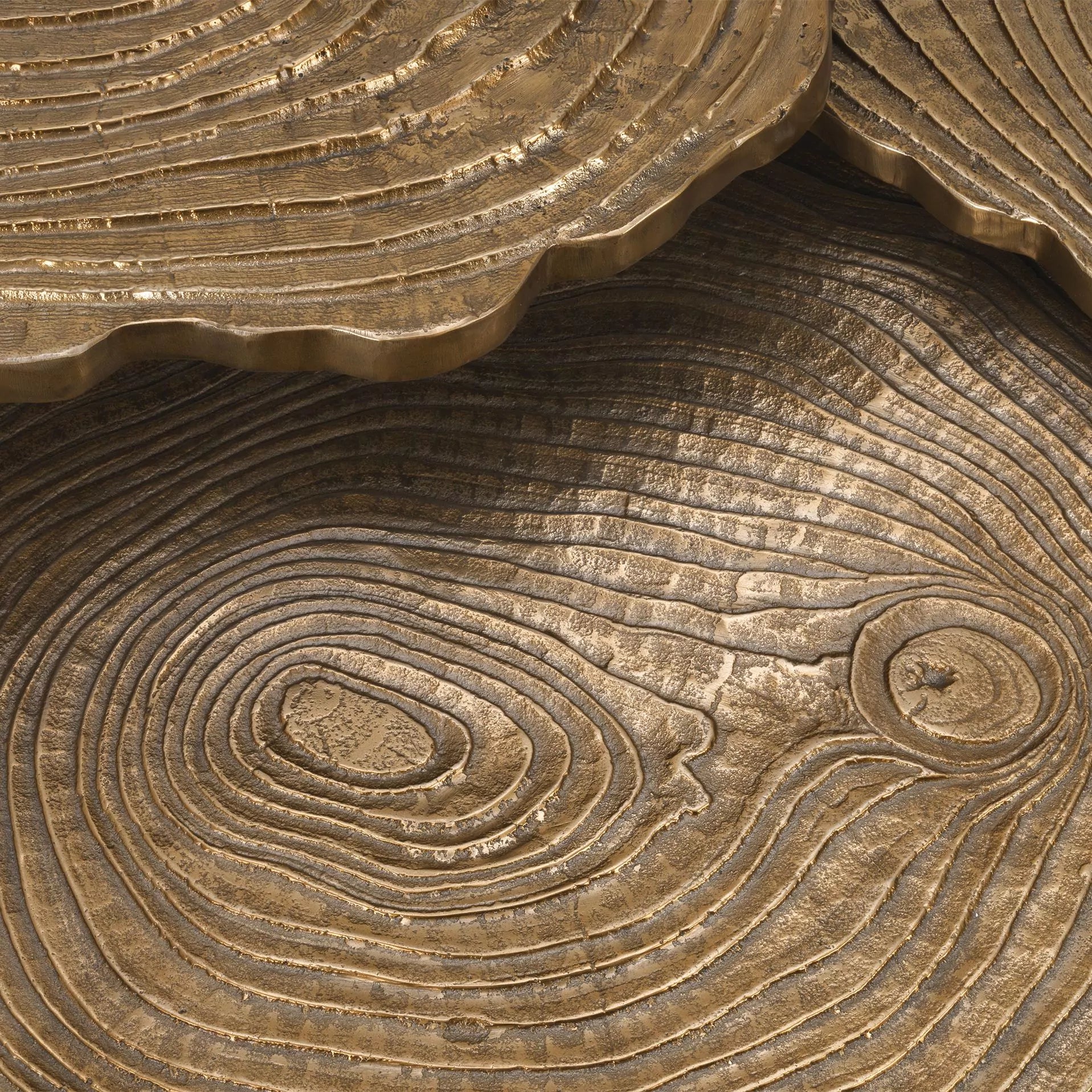 Gold Wood Slice Coffee Table Set (3) | Eichholtz Quercus