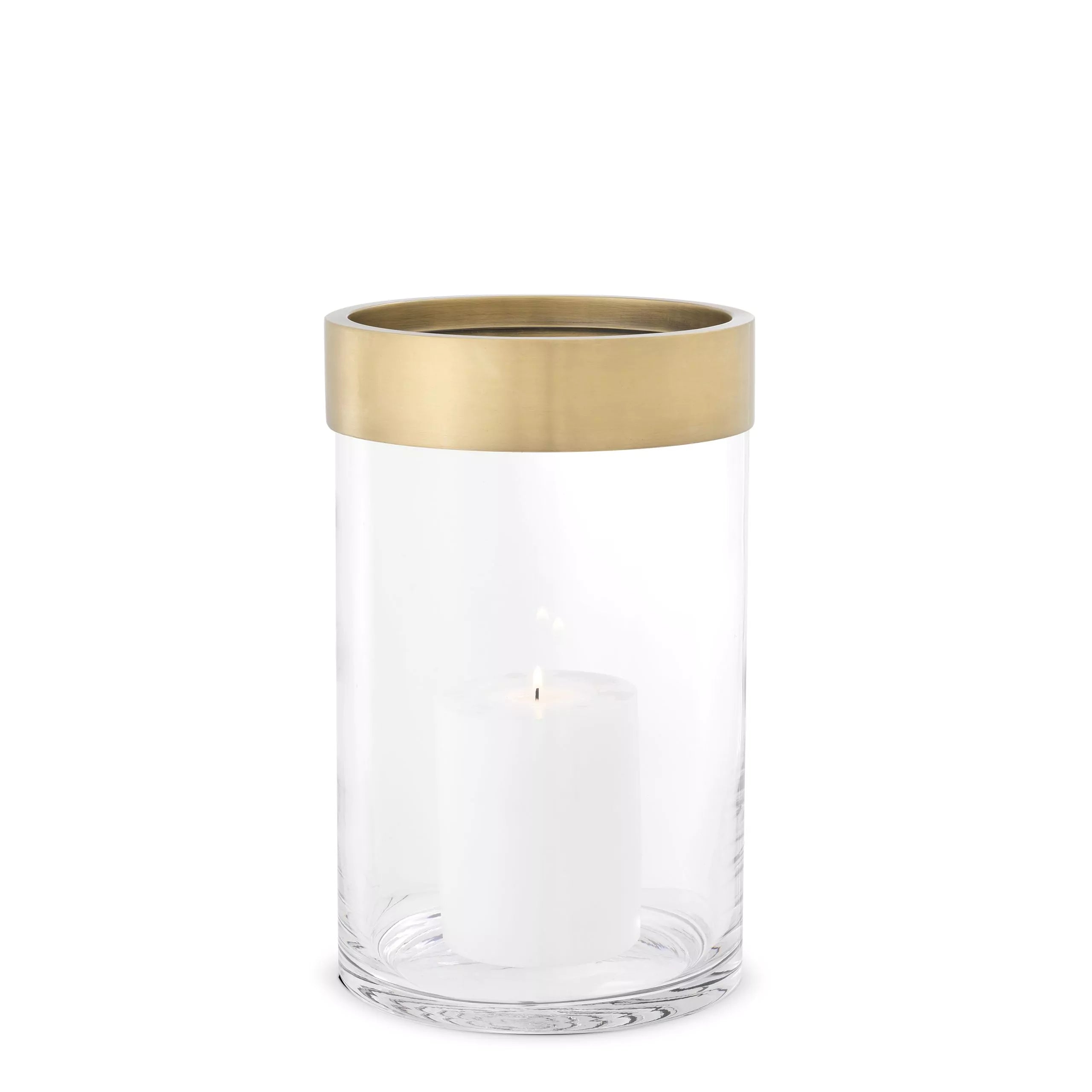 Brass Clear Glass Hurricane | Eichholtz Vertex S