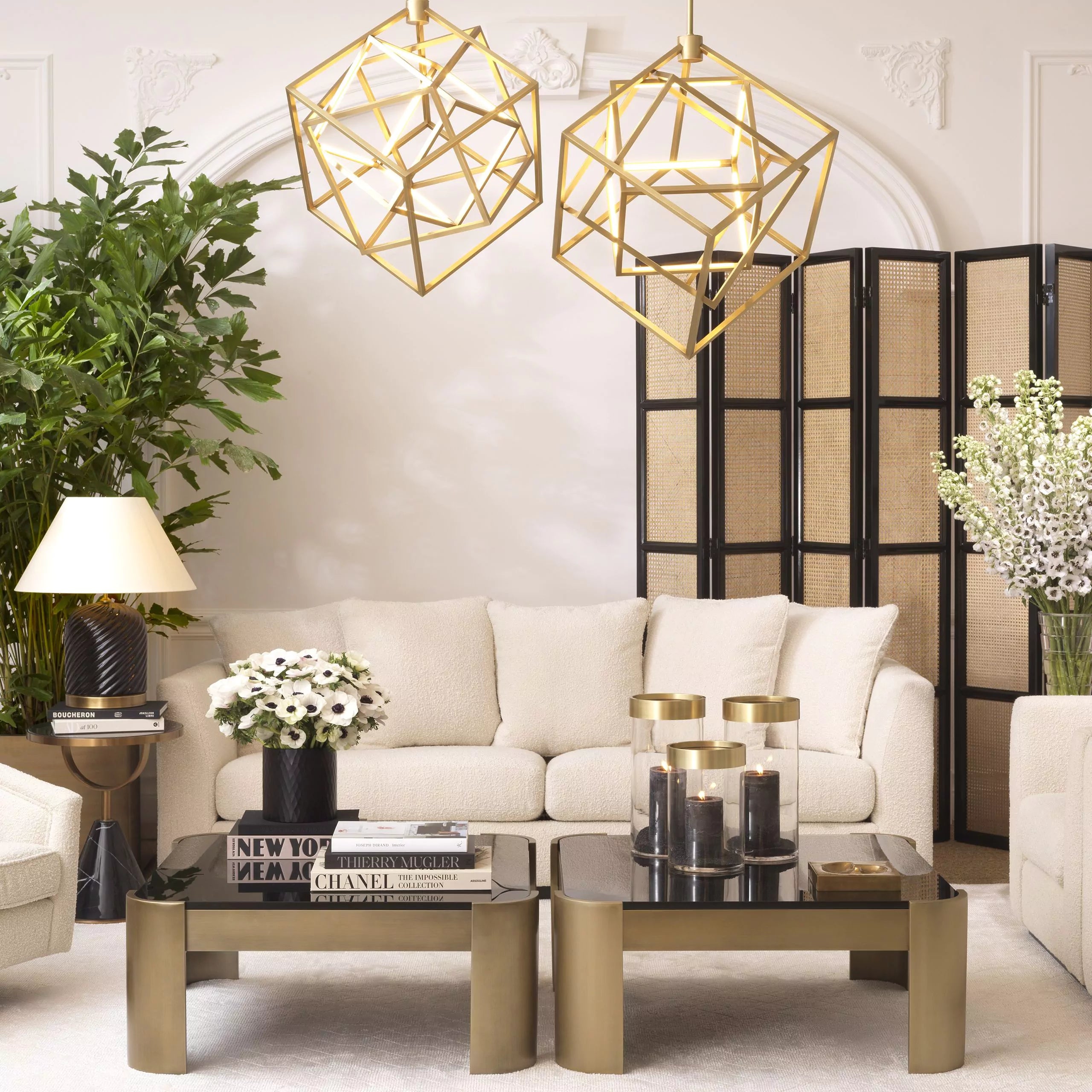 Brass Clear Glass Hurricane | Eichholtz Vertex S