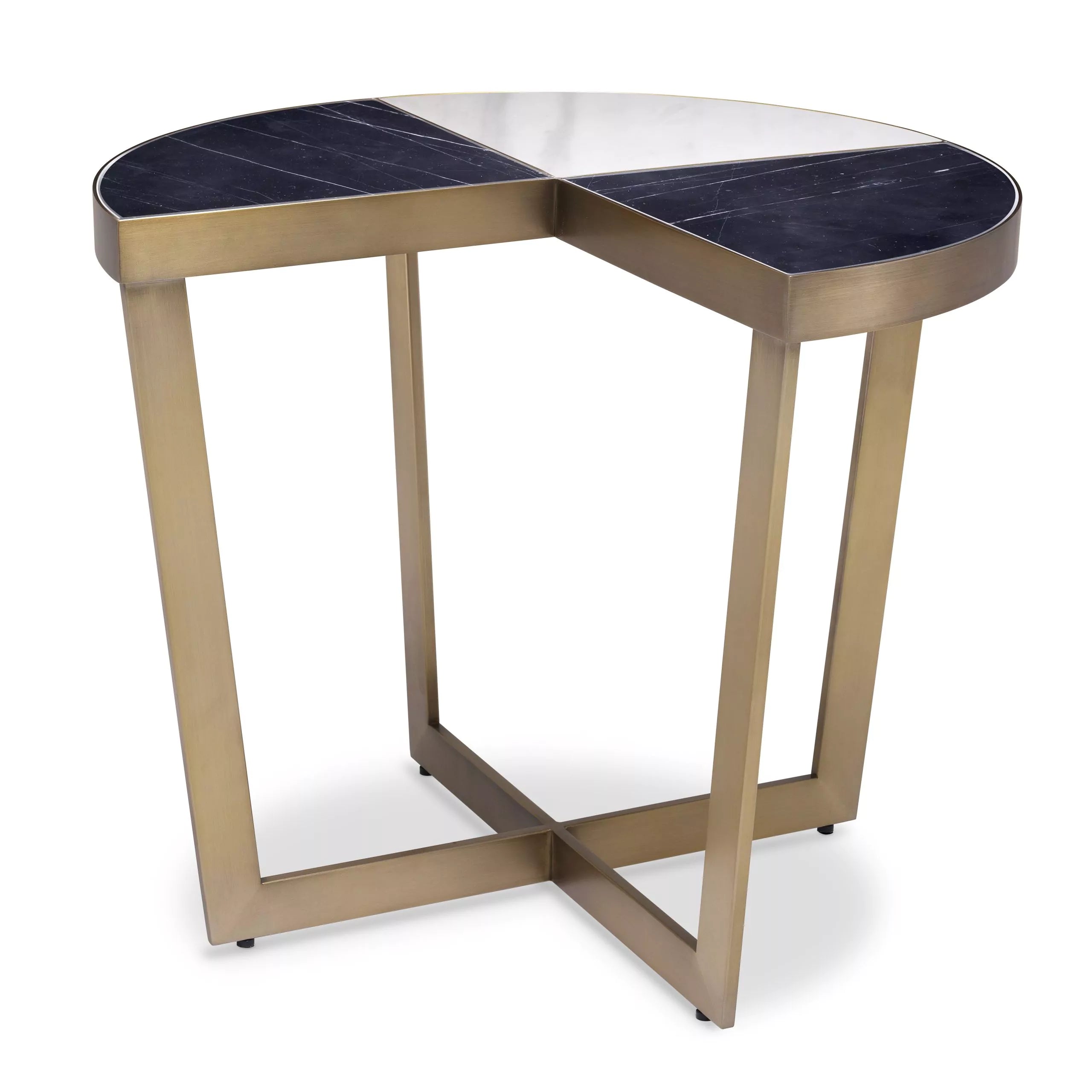 White and Black Marble Side Table | Eichholtz Turino