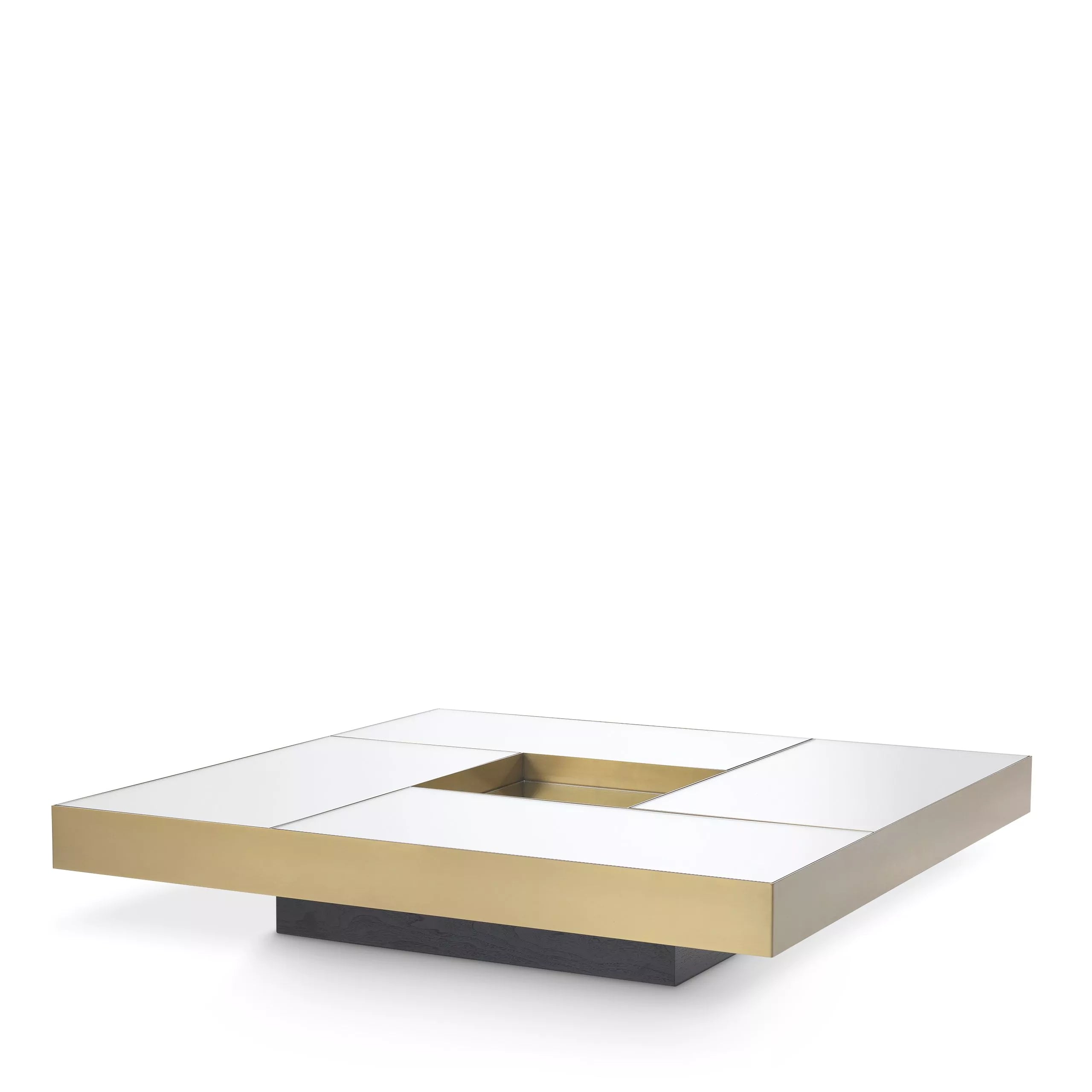 Brass Mirror Glass Pedestal Coffee Table | Eichholtz Allure