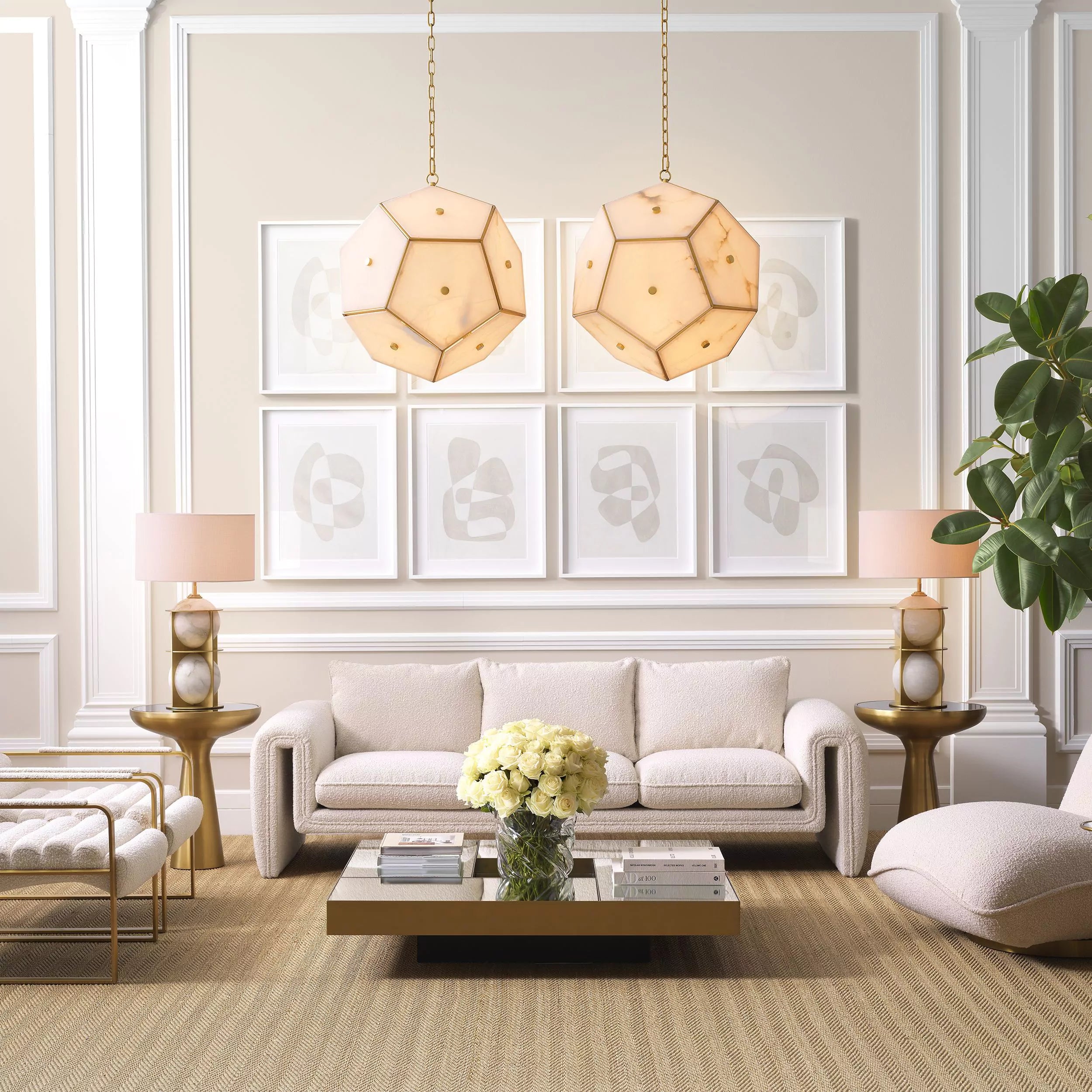 Brass Mirror Glass Pedestal Coffee Table | Eichholtz Allure