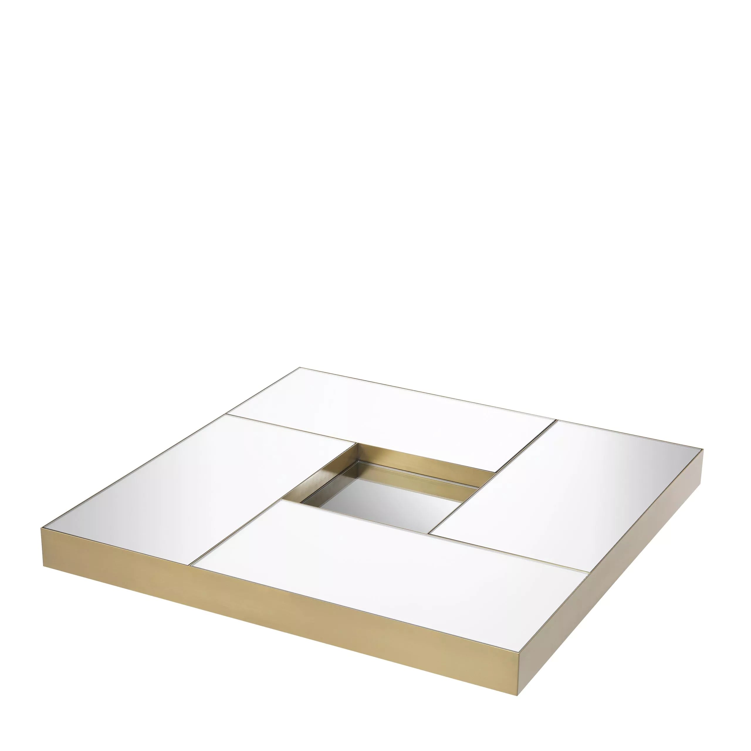 Brass Mirror Glass Pedestal Coffee Table | Eichholtz Allure