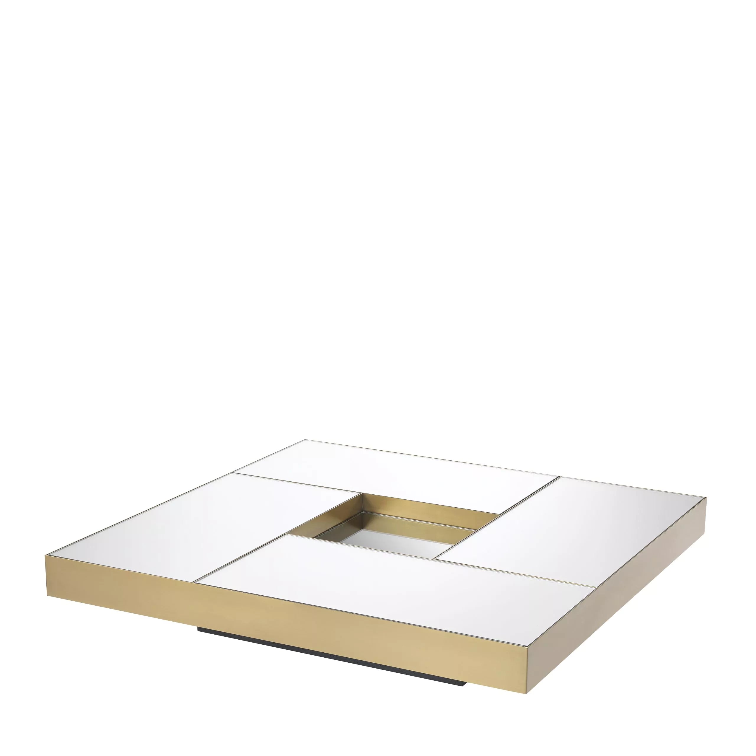 Brass Mirror Glass Pedestal Coffee Table | Eichholtz Allure