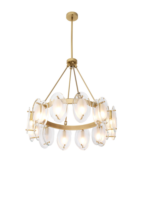 Brass Bevelled Glass Chandelier | Eichholtz CHANDELIER SUBLIME