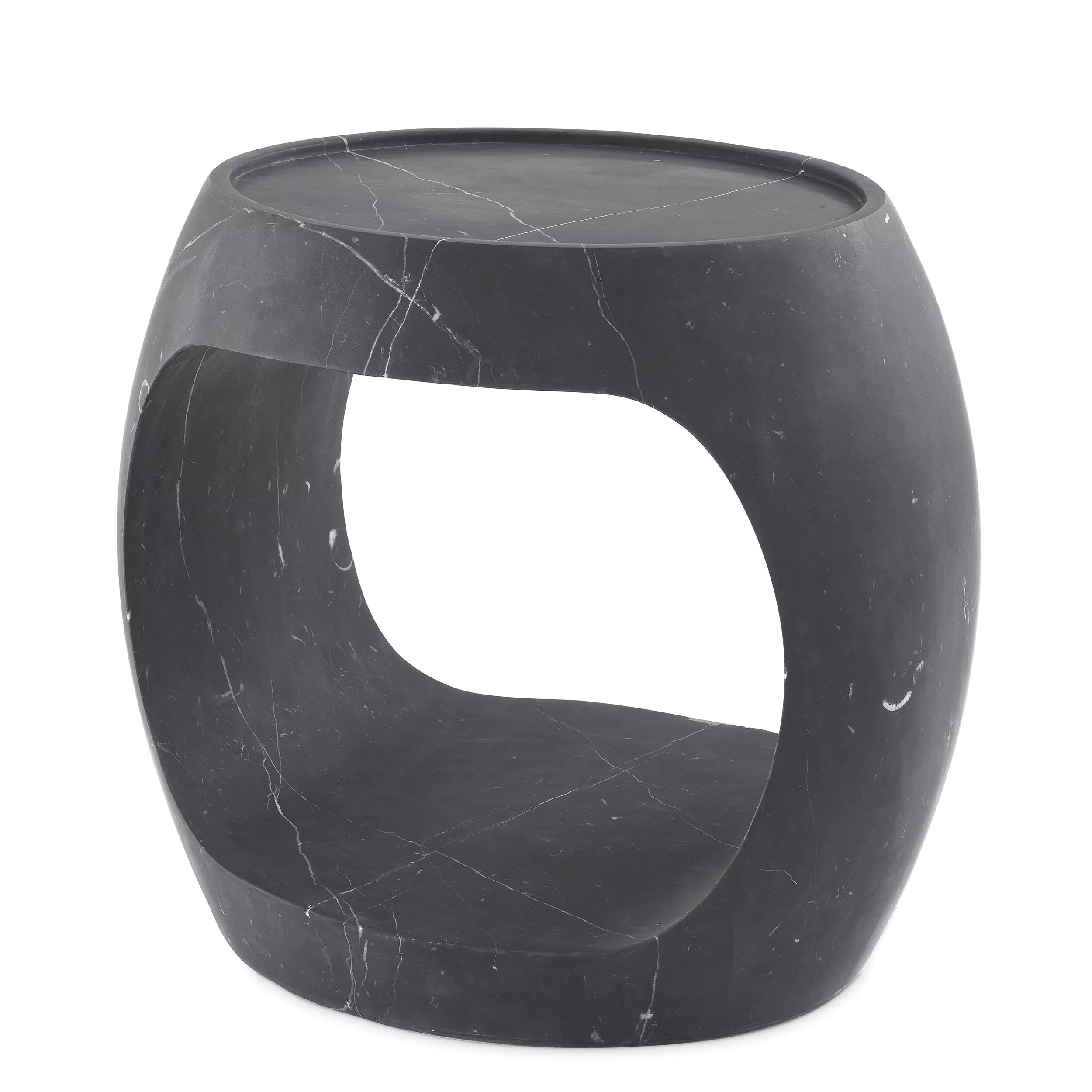 Black Marble Round Side Table | Eichholtz Clipper Low