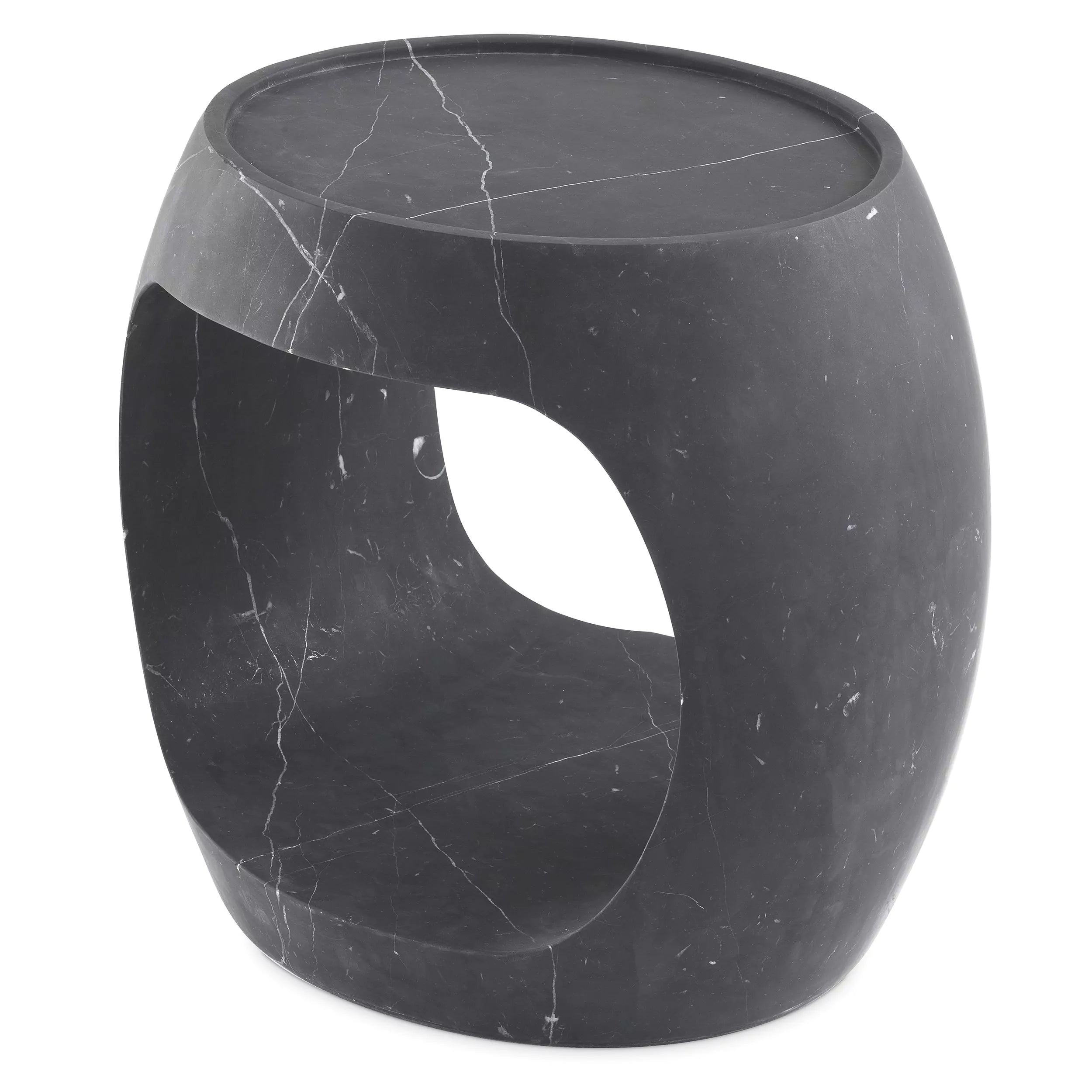 Black Marble Round Side Table | Eichholtz Clipper Low