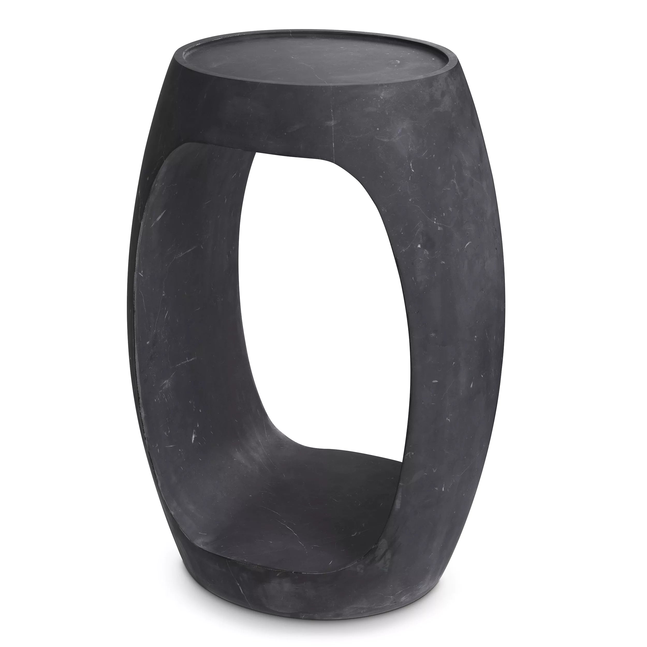 Black Marble Round Side Table | Eichholtz Clipper High