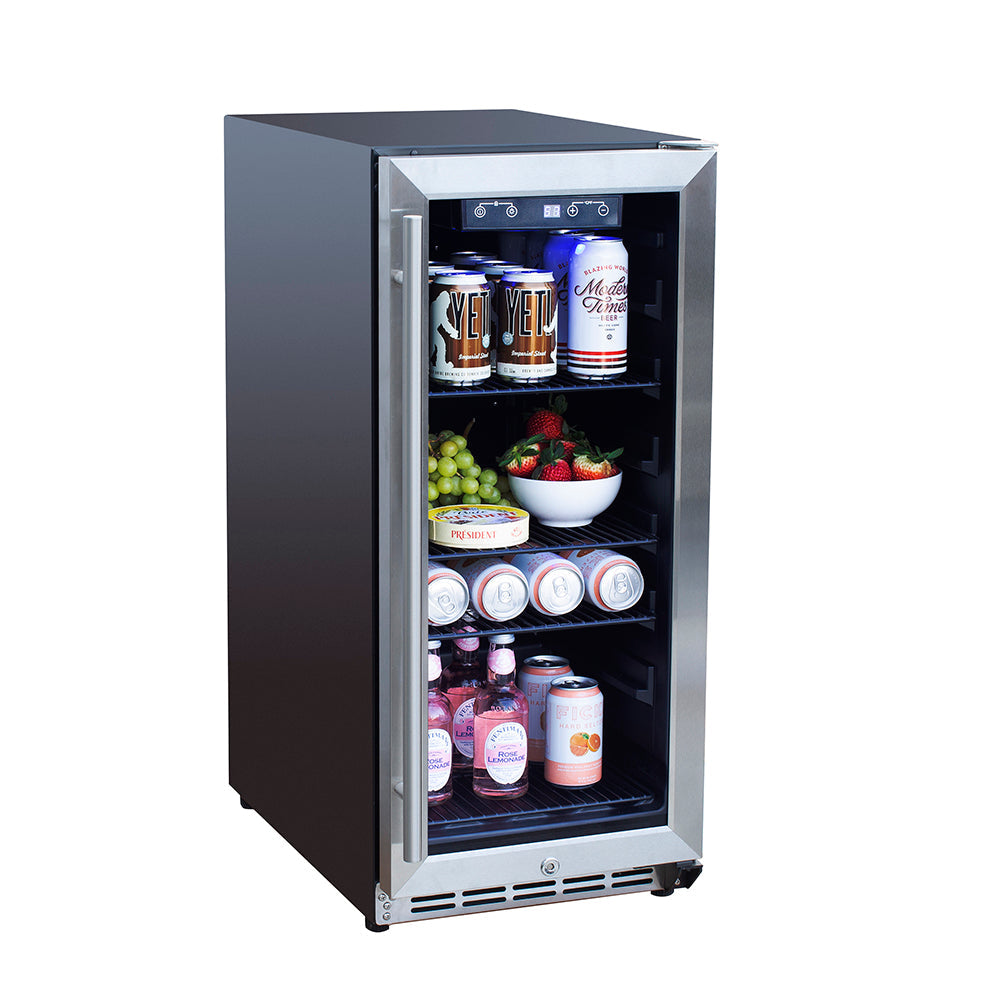 AMD 15" Outdoor Rated Fridge with Glass Door - AMD-RFR-15G