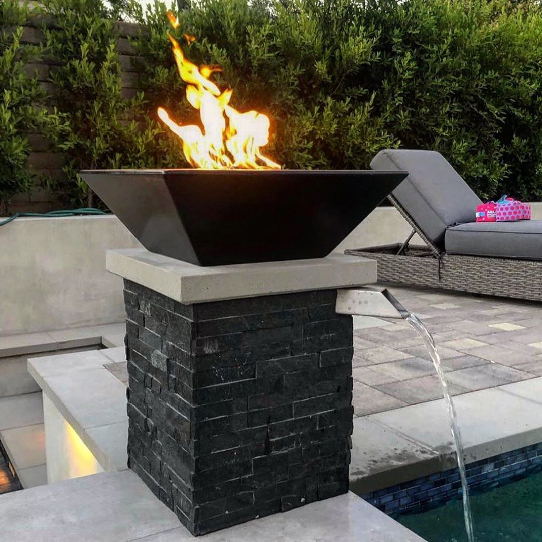 The Outdoor Plus - Maya GFRC Concrete Square Fire Bowl 24"
