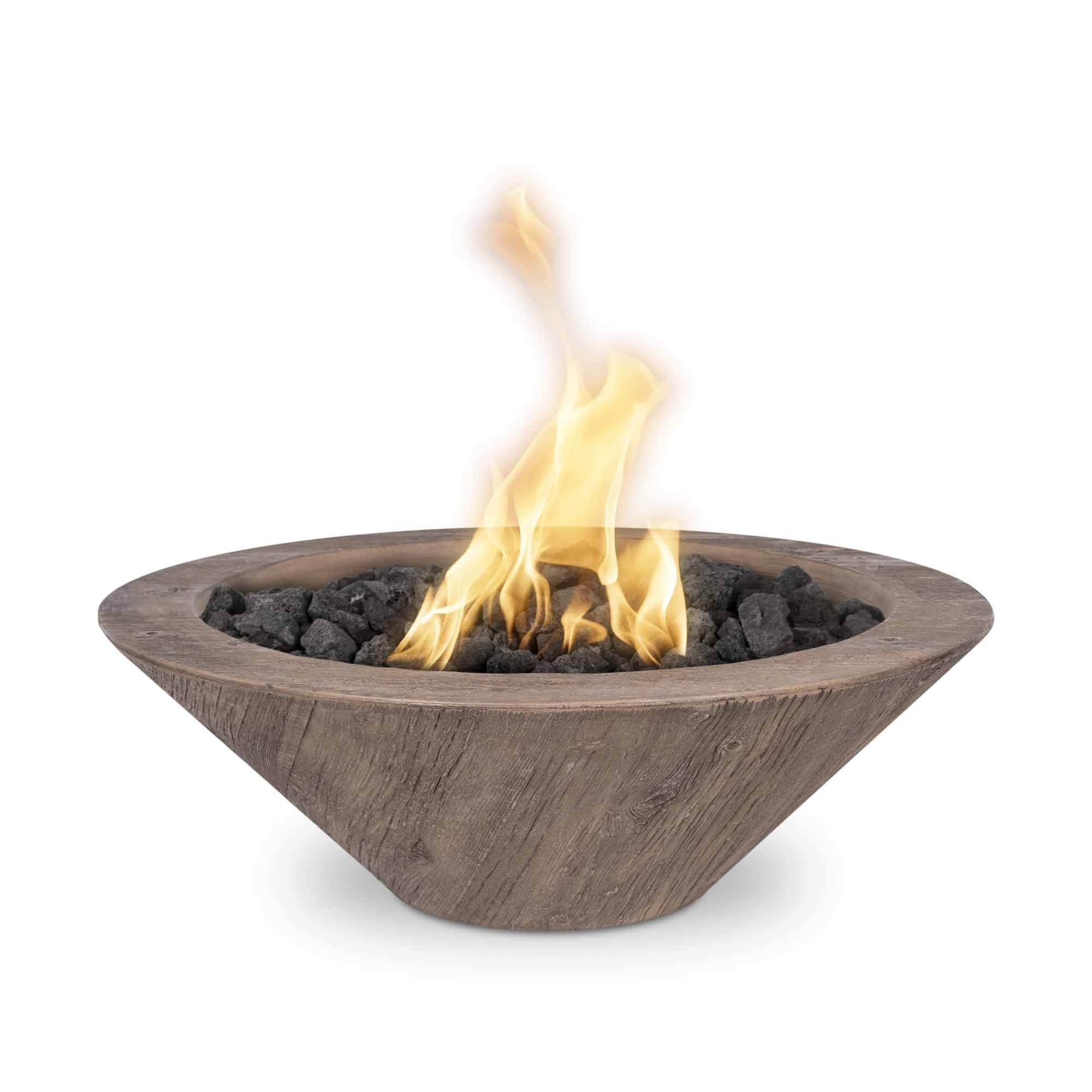 The Outdoor Plus - Cazo GFRC Wood Grain Concrete Round Fire Bowl 32"