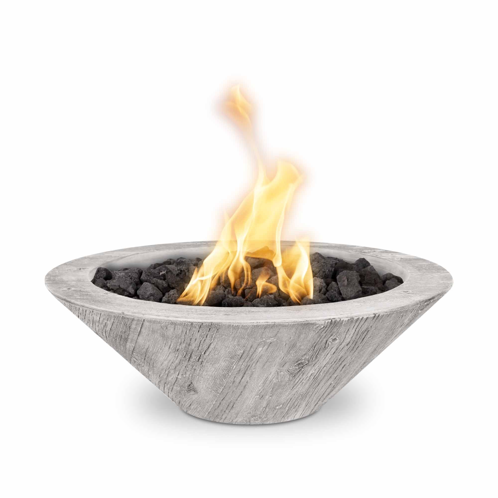The Outdoor Plus - Cazo GFRC Wood Grain Concrete Round Fire Bowl 32"