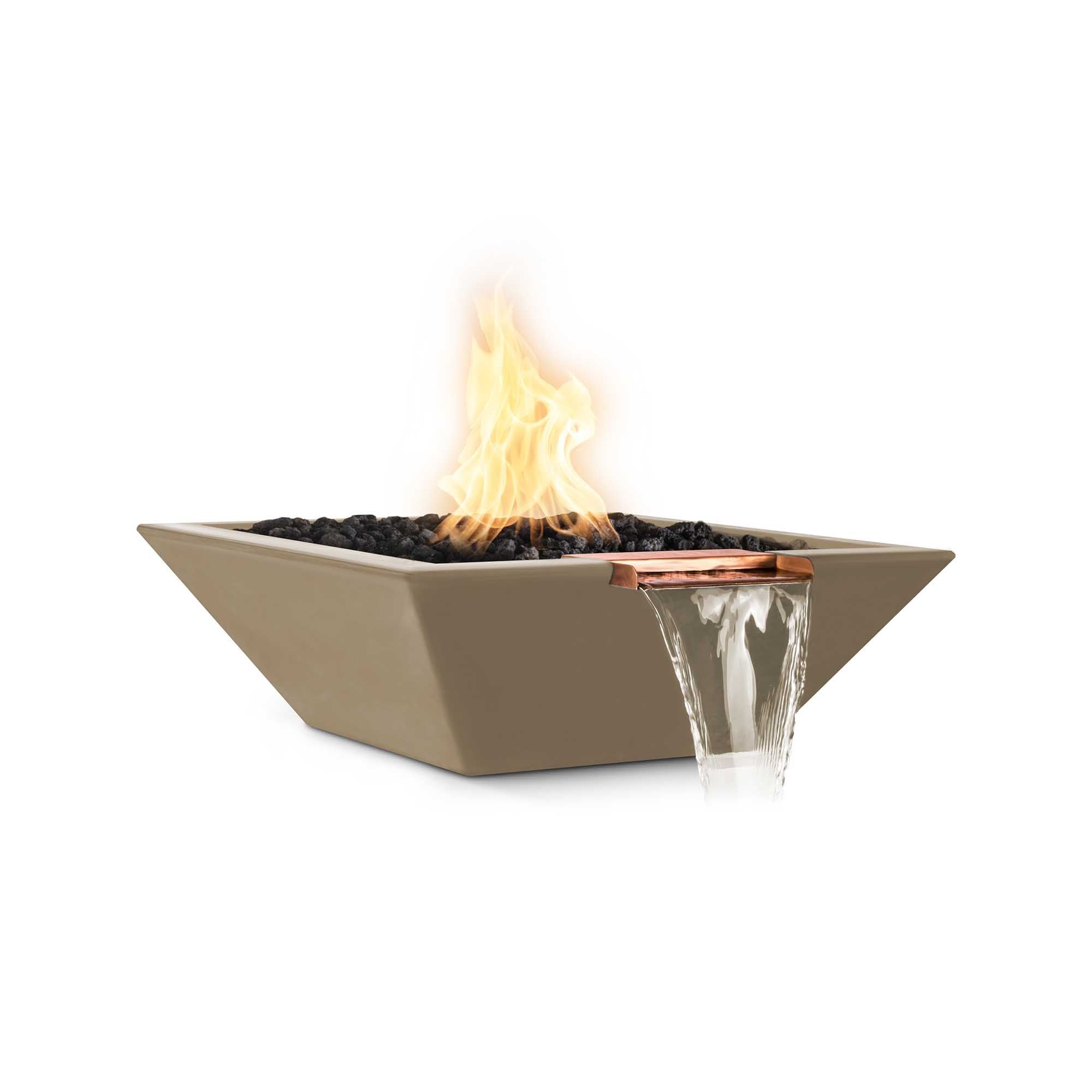 The Outdoor Plus - Maya GFRC Concrete Square Fire & Water Bowl 36"