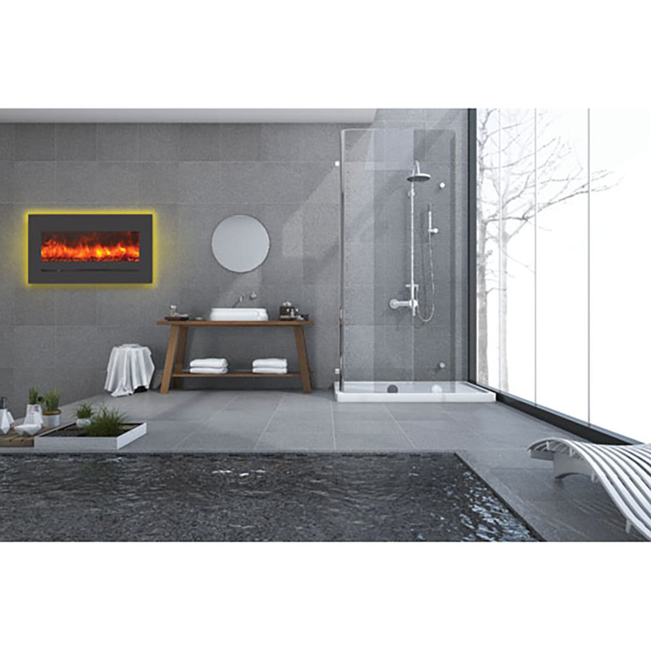 Sierra Flame 72 Inch Linear Wall Mount Electric Fireplace WM-FML-72-7823-STL