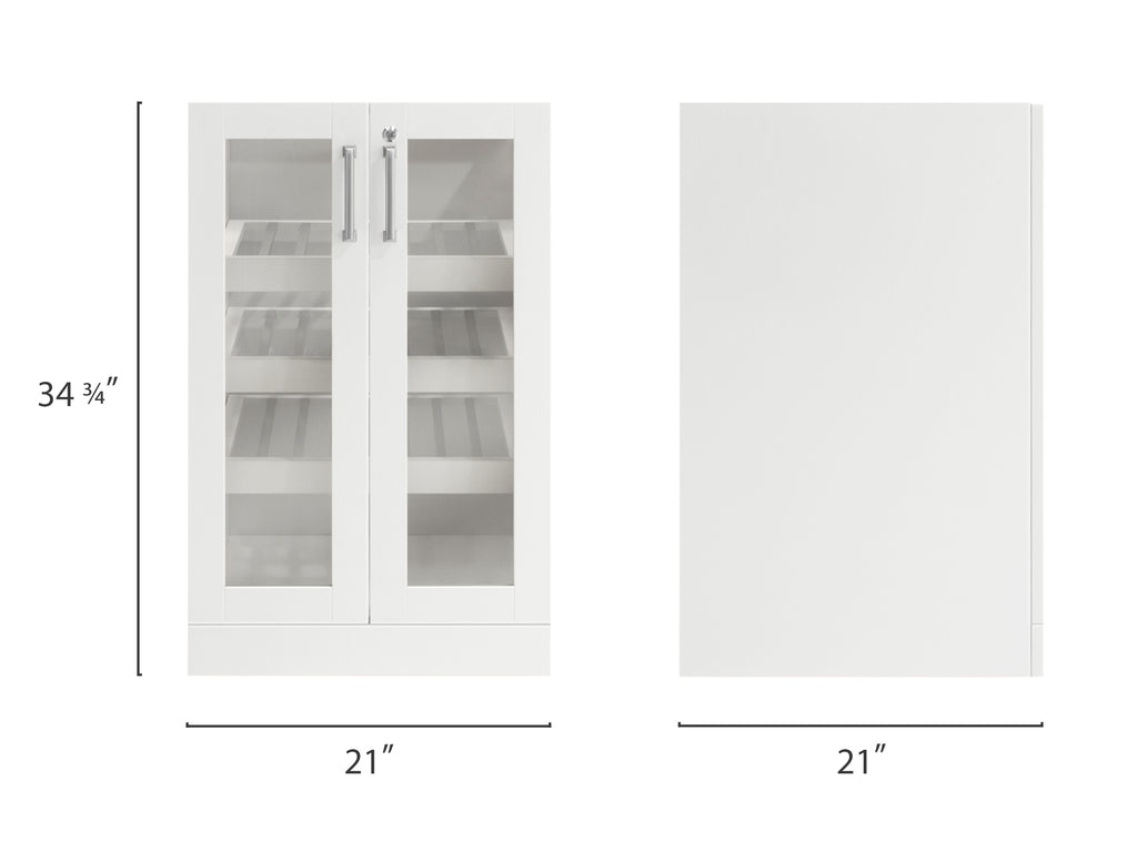 White Home Bar Display Cabinet - 21”