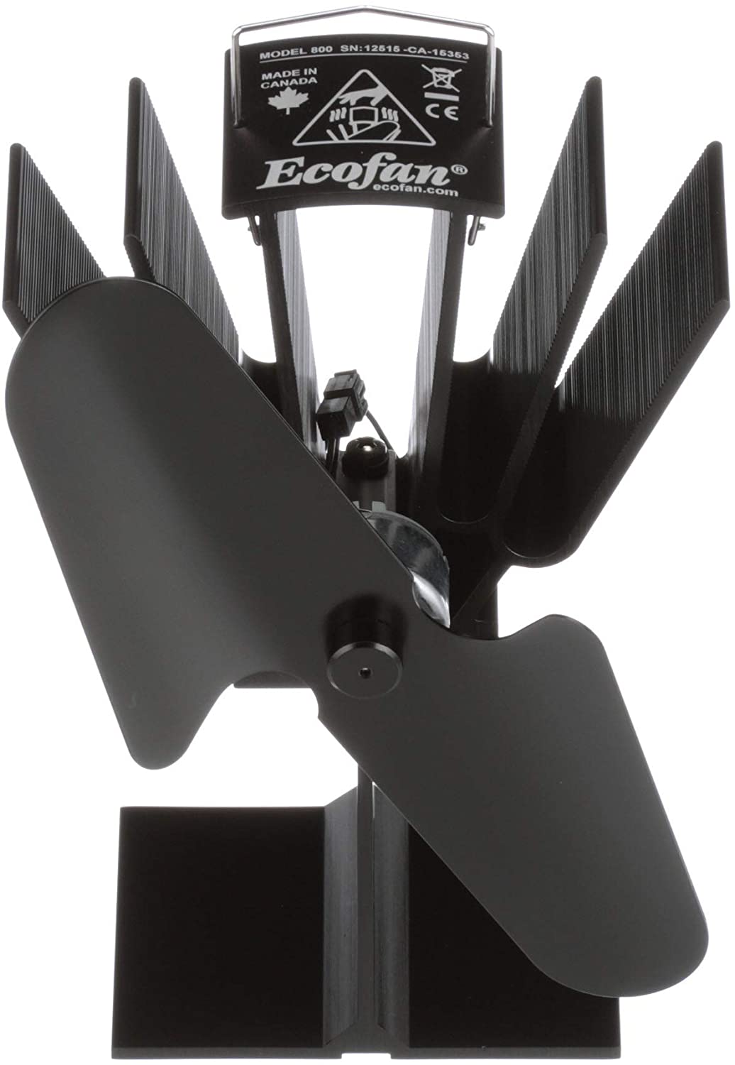 BLACK ECOFAN HEAT POWERED SMALL WOOD STOVE FAN