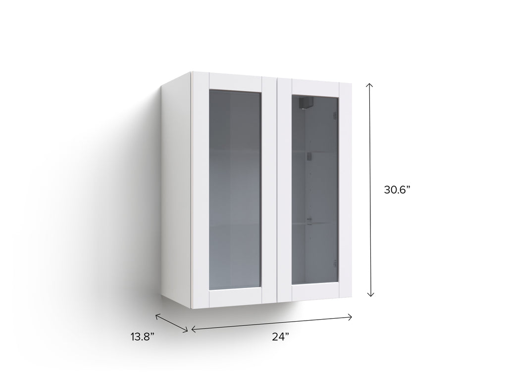 Home Grey Two Glass Door Wall Cabinet