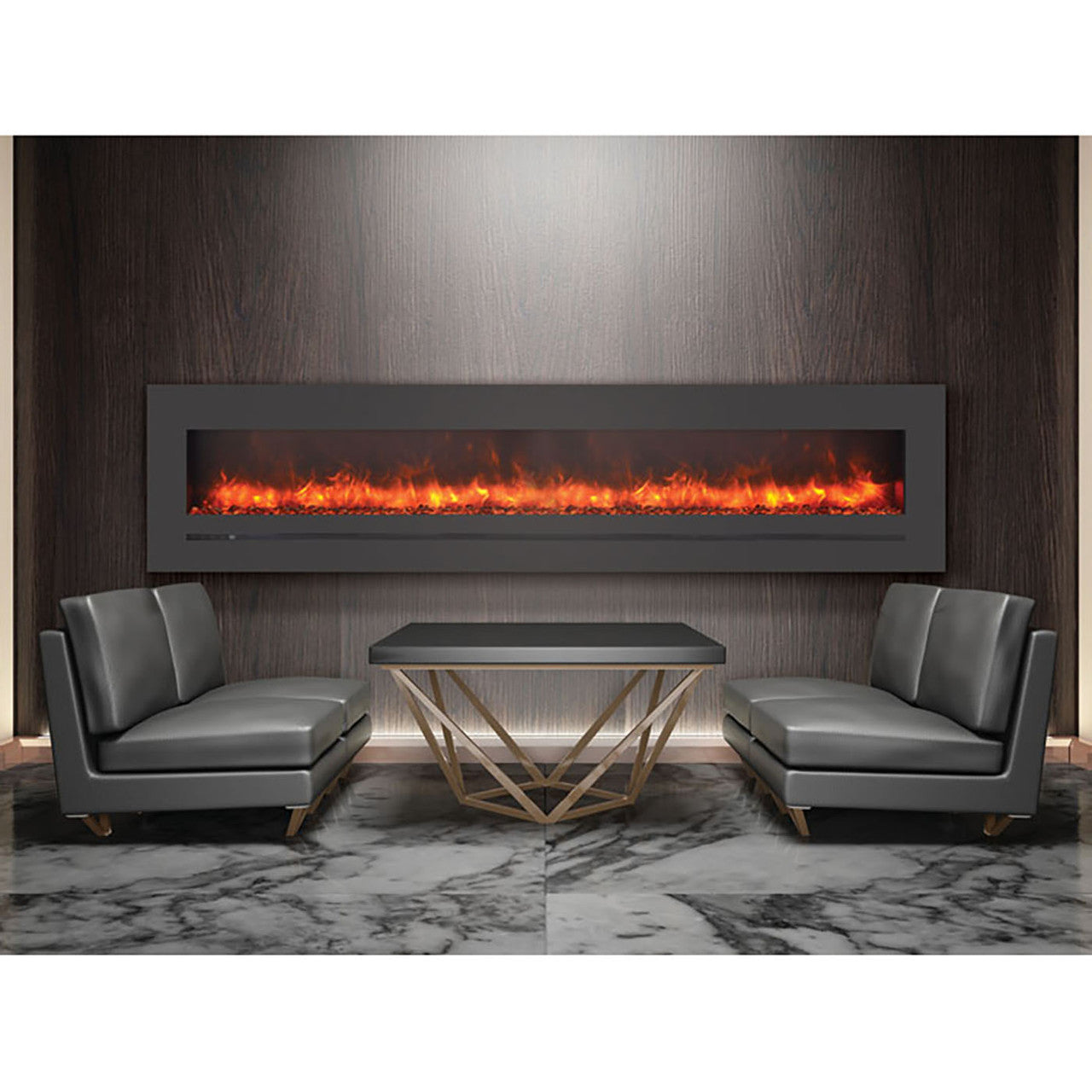 Sierra Flame 48 Inch Linear Wall Mount Electric Fireplace WM-FML-60-6623-STL