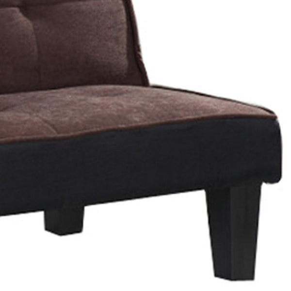 Flannel Fabric Tufted Adjustable Sofa, Brown