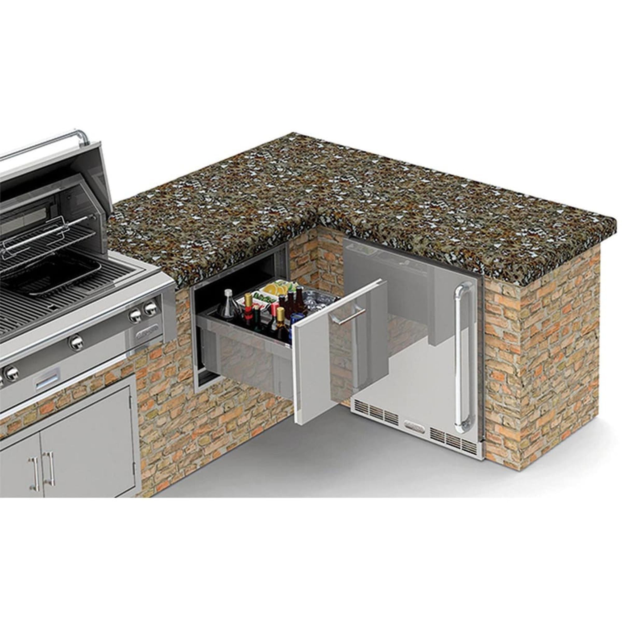 Alfresco 26-Inch Under Counter Ice Drawer & Beverage Center