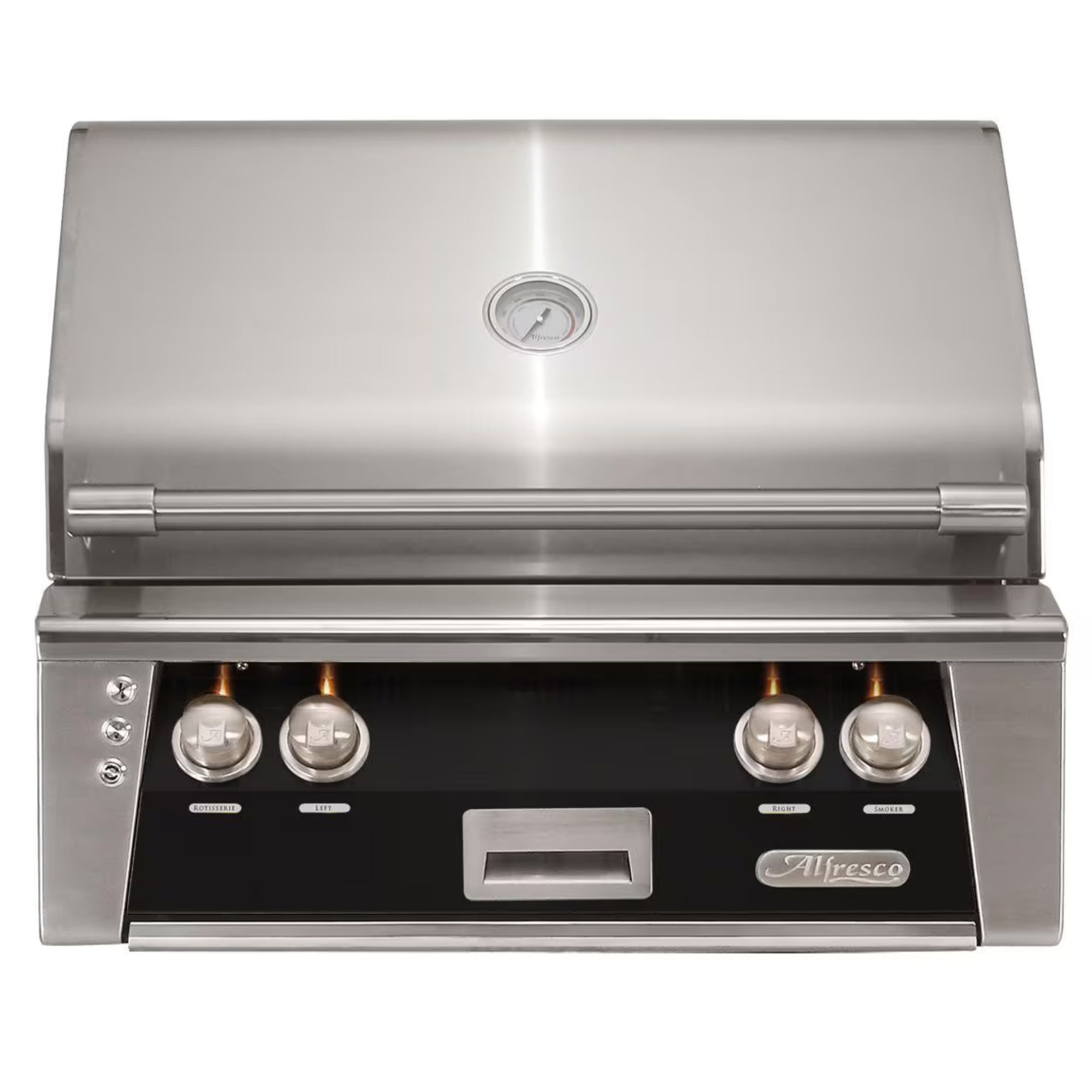 Alfresco 30" Jet Black Built-In Gas Grill with Rotisserie & Smoker Drawer