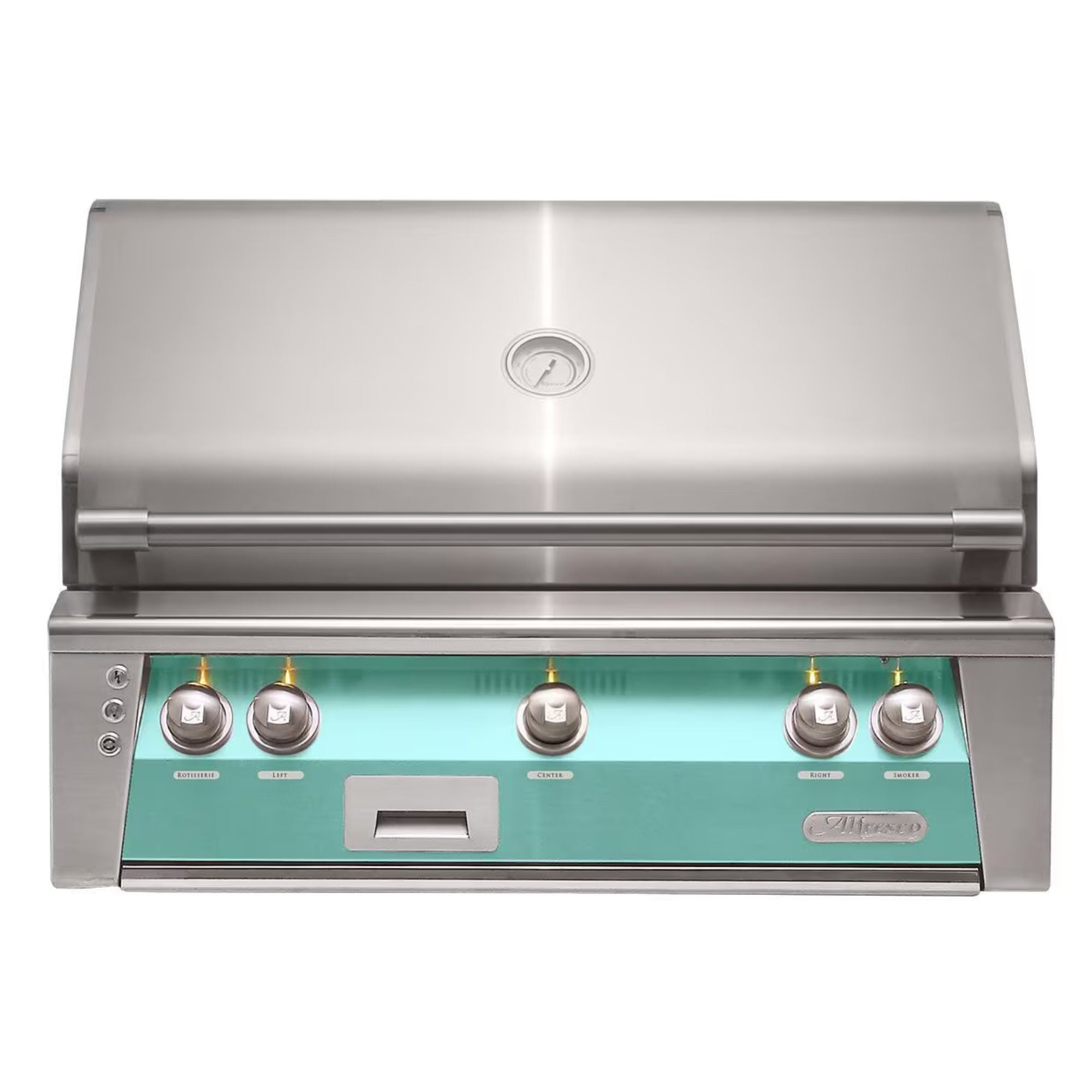 Alfresco 36" Light Green Built-In Gas Grill with Sear Zone, Rotisserie & Signature Smoker System