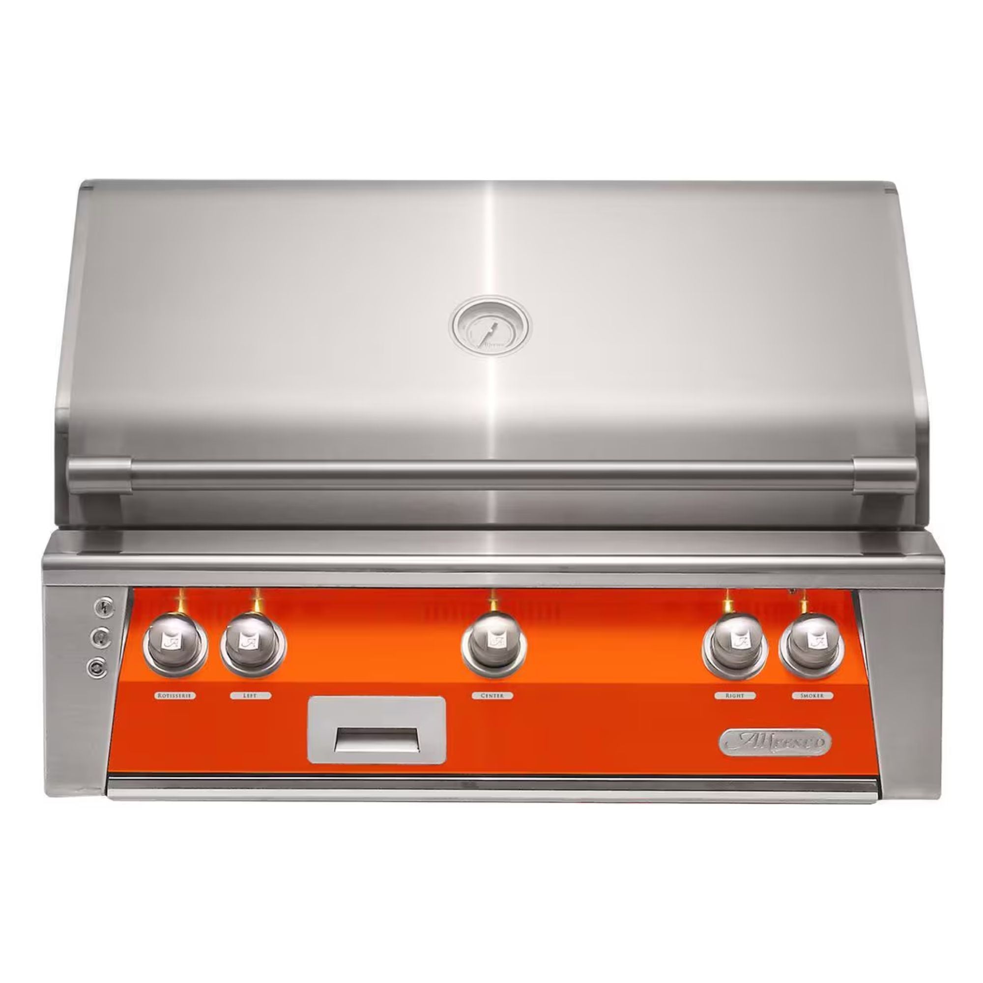 Alfresco 36" Luminous Orange Built-In Gas Grill with Rotisserie & Smoker Drawer