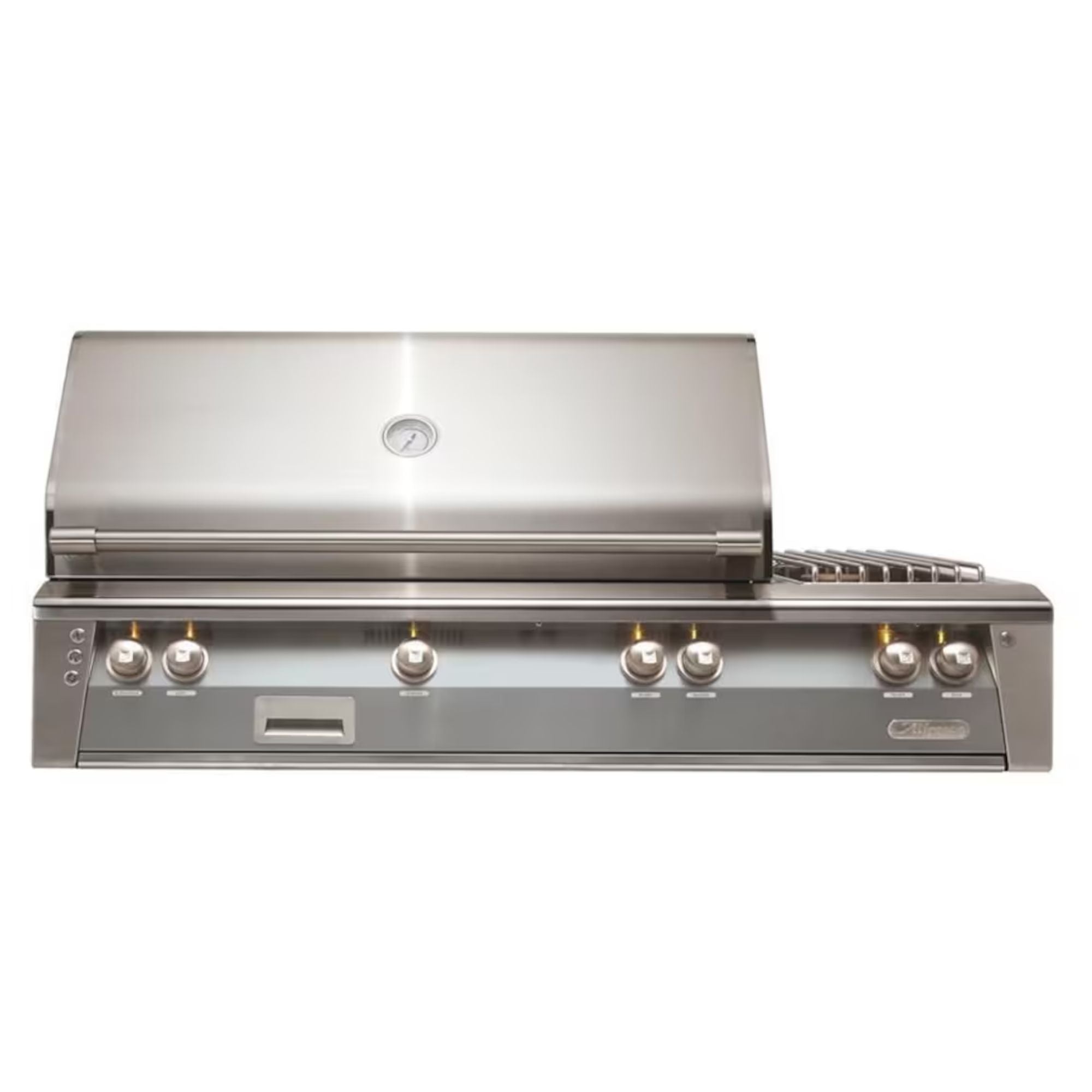 Alfresco 56" Built-In Stainless Gas Grill with Rotisserie, Smoker & Side Burner in Signal Gray Finish