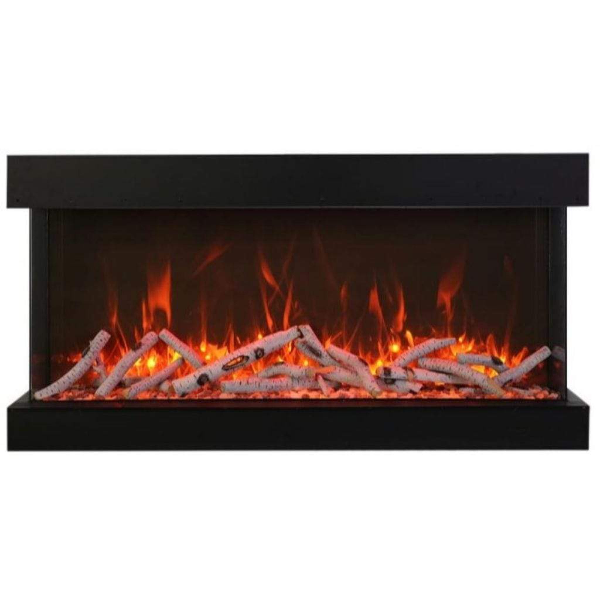 Amantii Tru-View XL XT 40" Three-Sided Indoor/Outdoor Electric Fireplace with Multi-Color Flames