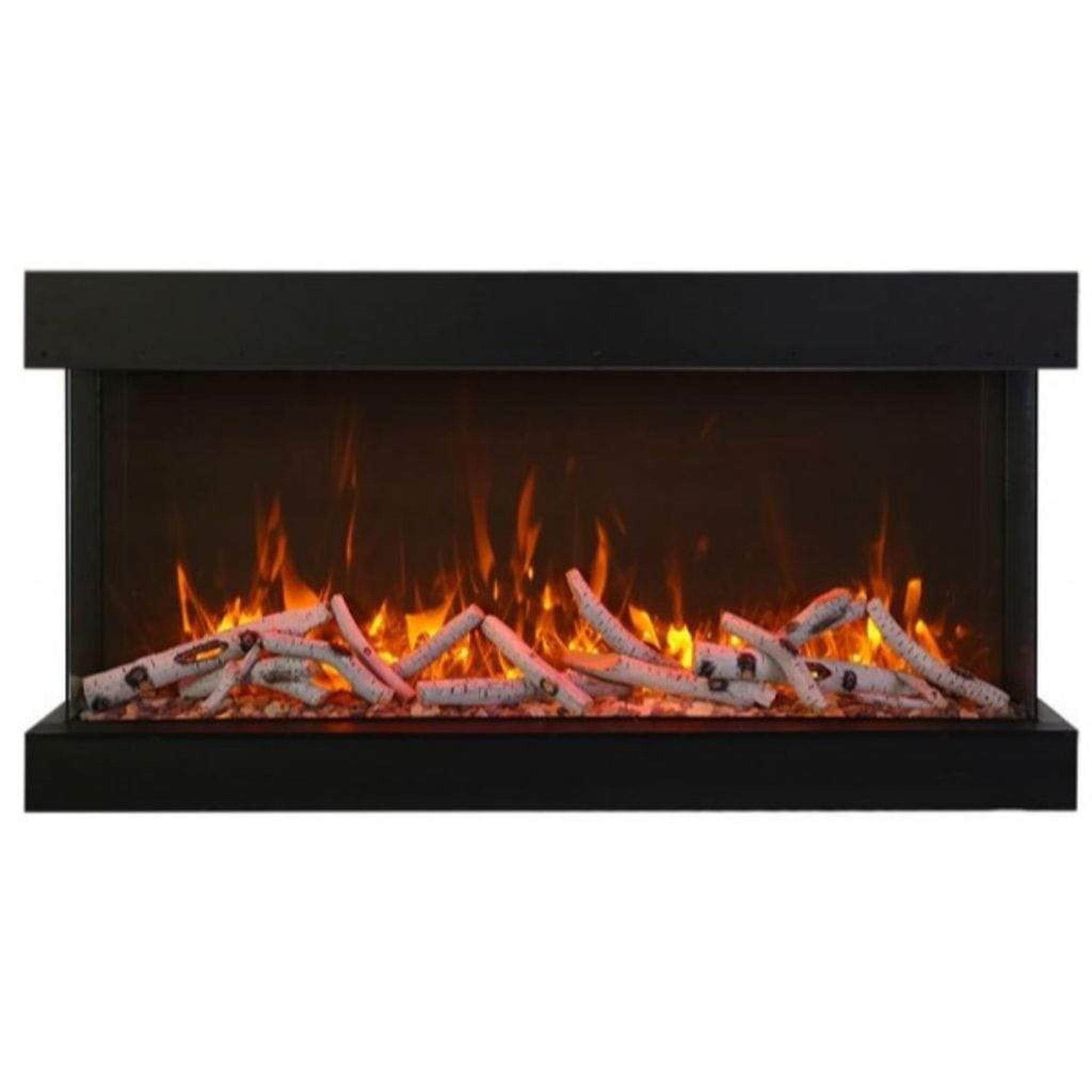 Amantii Tru-View XL XT 50" Three-Sided Electric Fireplace with Designer Media Kit
