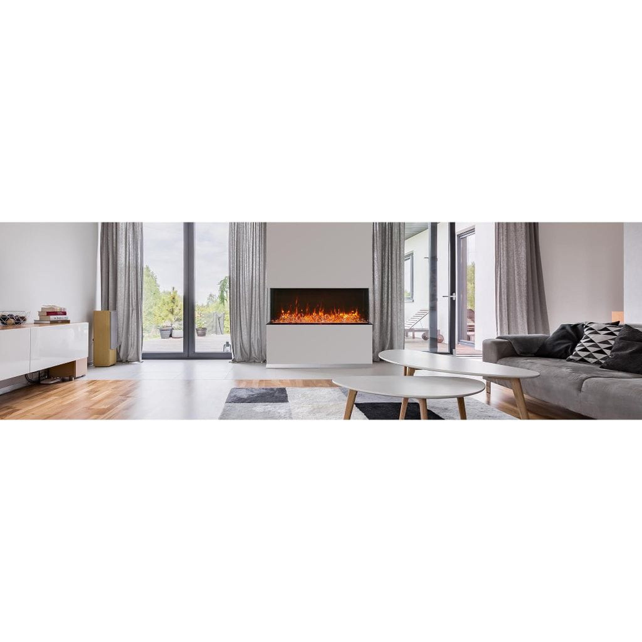 Amantii Tru-View XL XT 60" Three-Sided Electric Fireplace for Indoor or Outdoor Use