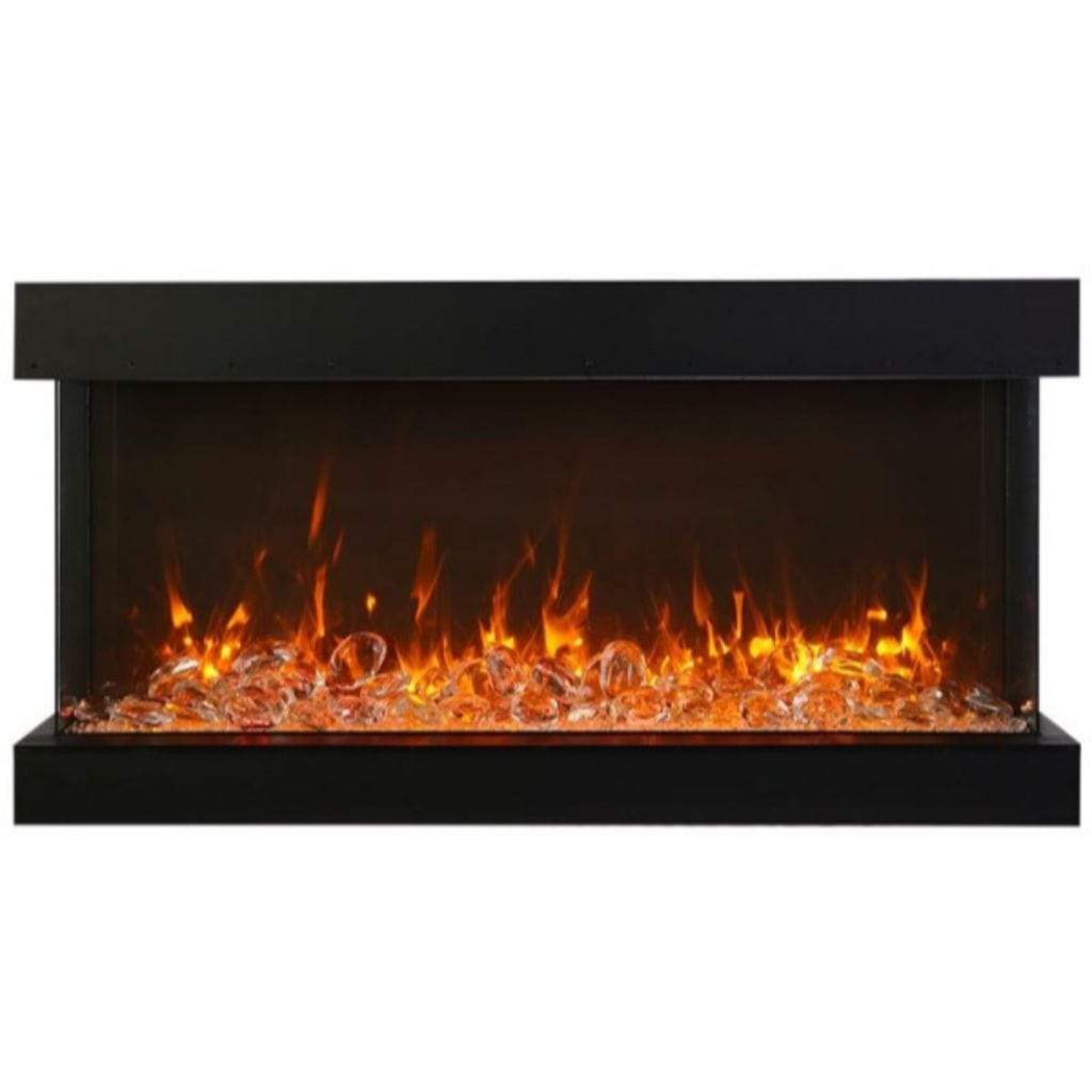 Amantii Tru-View XL XT 88" Three-Sided Electric Fireplace with 22" Glass Viewing Area
