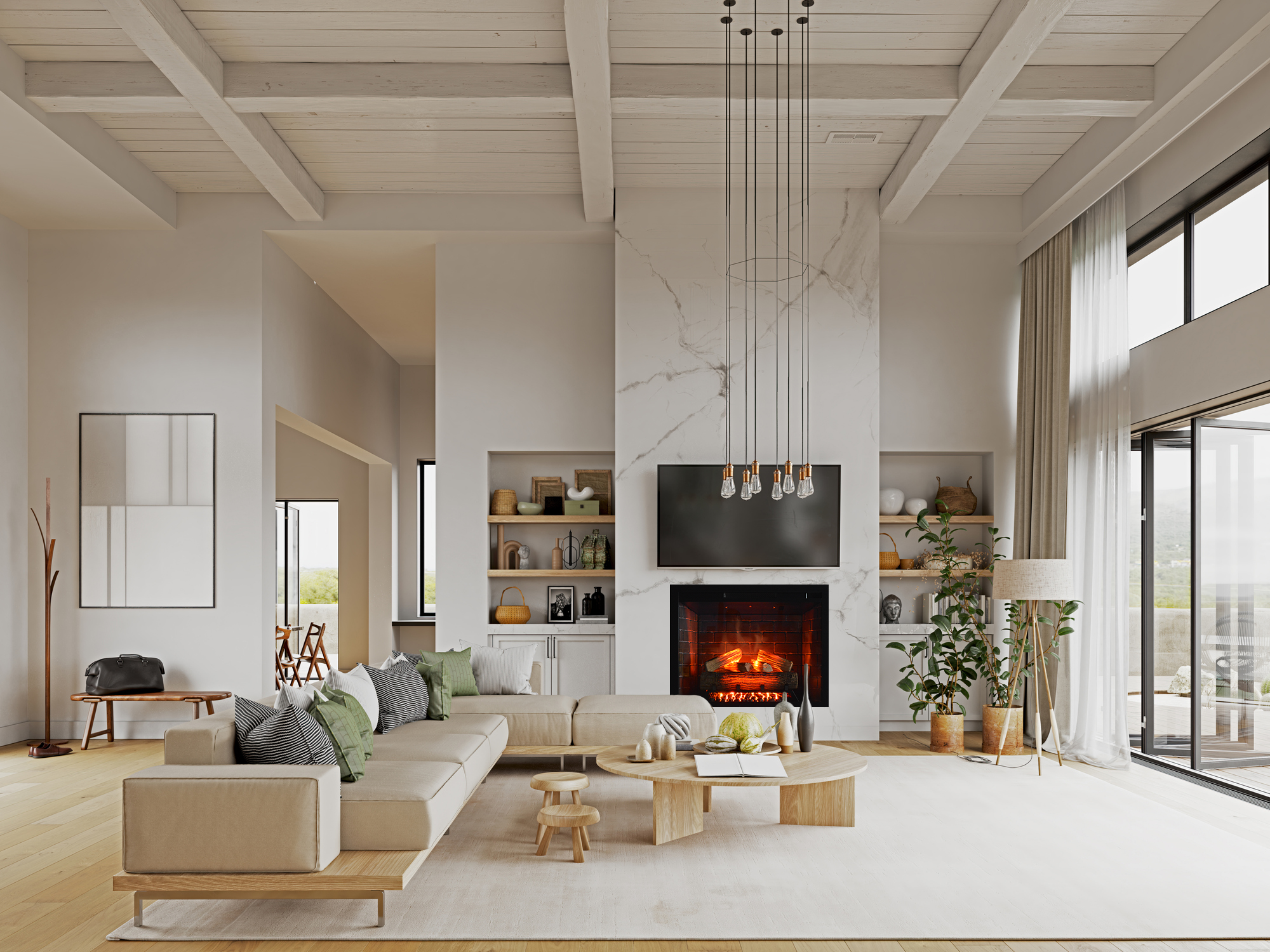 Amantii Fire & Ice Classic Edition 33" Built-In Electric Fireplace Insert with WiFi and Realistic Flame Effects