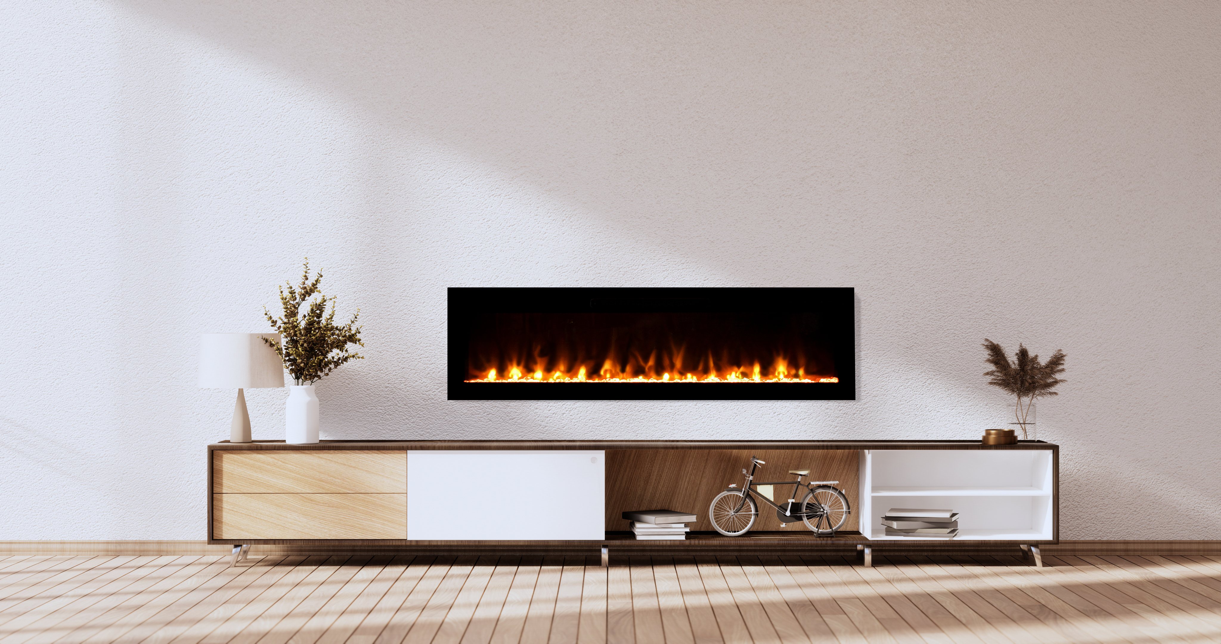 Amantii Fire & Ice Evolution 50" Linear Electric Fireplace with Multi-Color Flame Effects