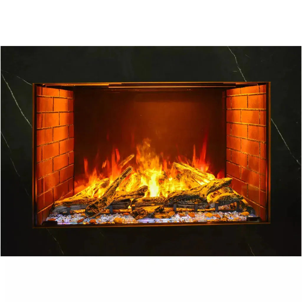 Amantii Signature Series Traditional 38" Built-in Electric Fireplace with Optimyst Mist Flames and Rustic Media Kit