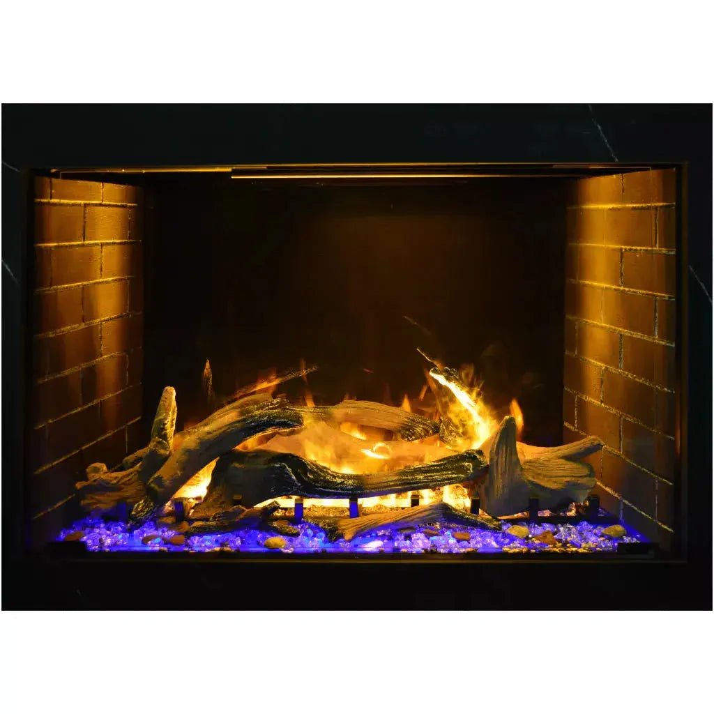 Amantii Signature Series Traditional 38" Built-in Electric Fireplace with Real Mist Flame, Bluetooth Audio, and Driftwood Media Kit