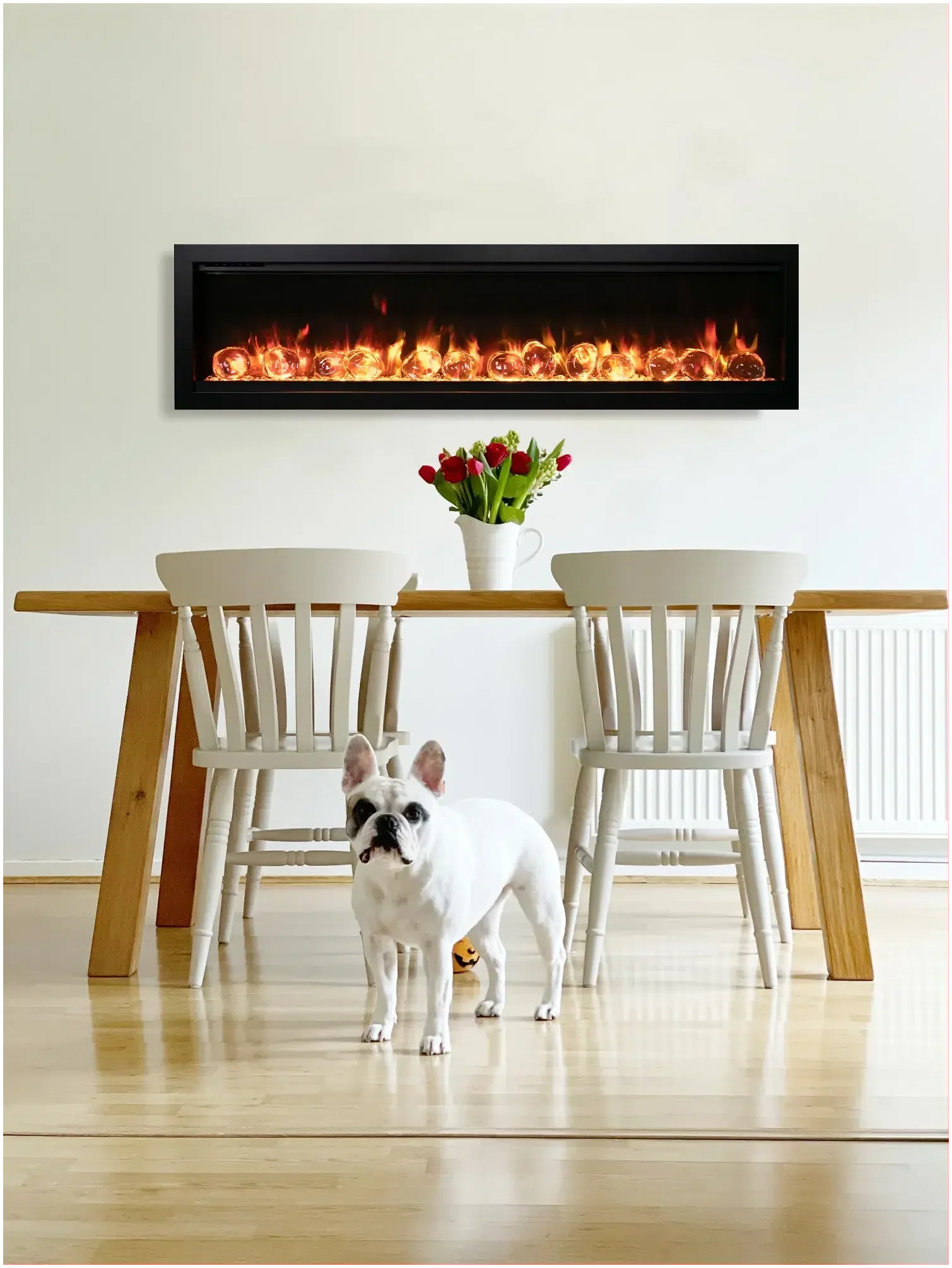Amantii Symmetry Bespoke 42" Built-In Smart Electric Fireplace – Indoor/Outdoor with WiFi Control and Crackling Sound