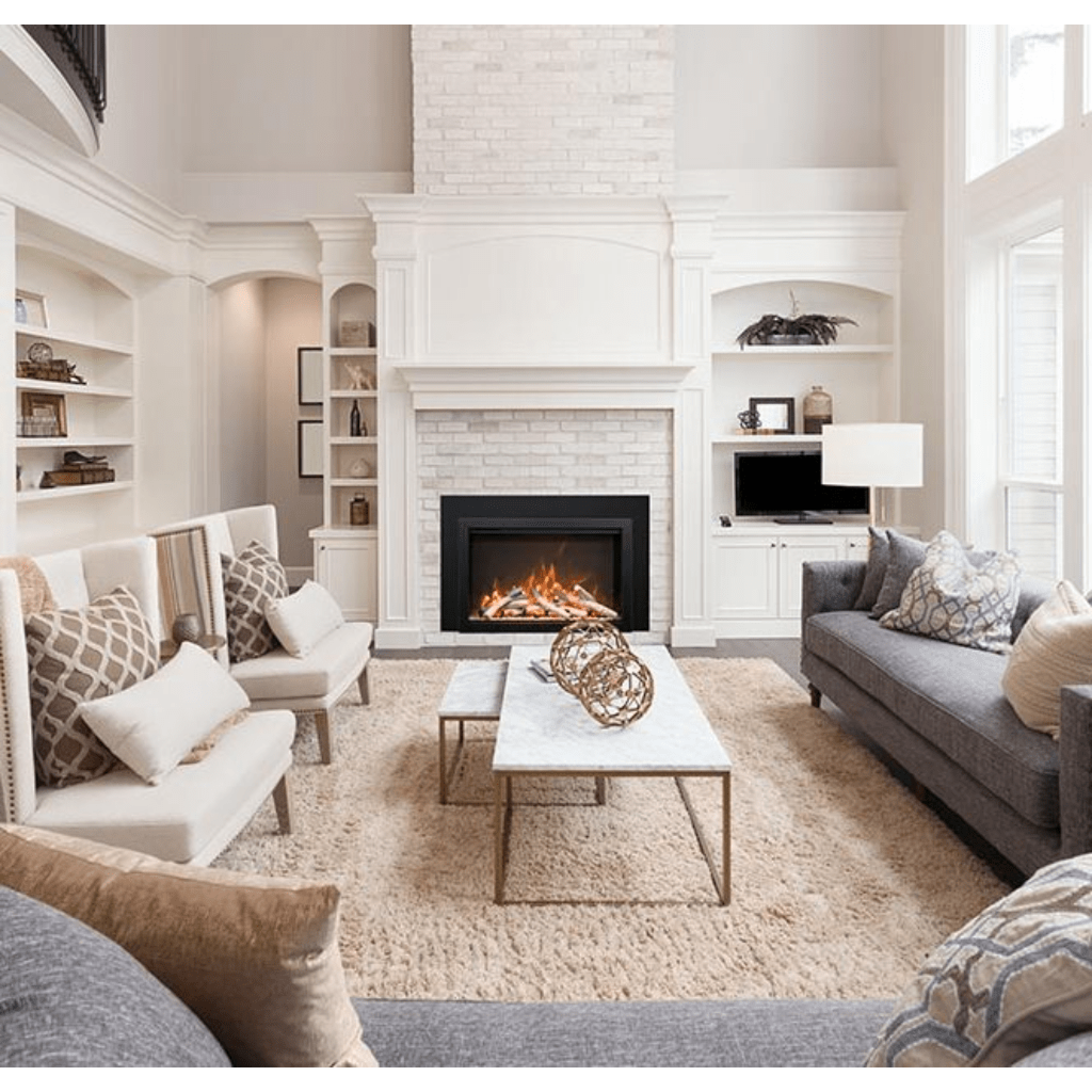 Amantii TRD Bespoke 38" Traditional Electric Fireplace Insert for Indoor/Outdoor Use