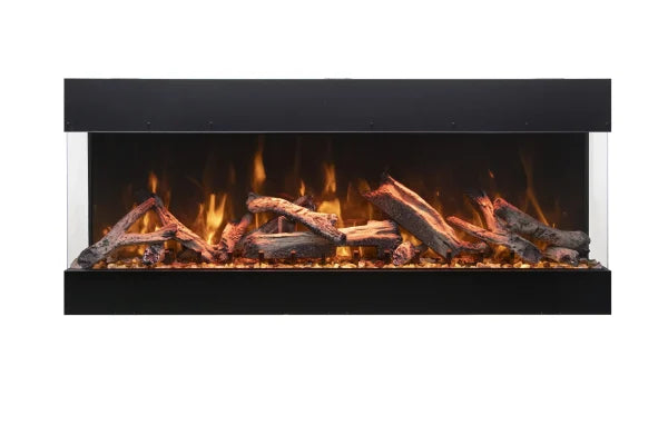 Amantii 75 Inch Tru View Bespoke Built-In Indoor / Outdoor 3 Sided Electric Fireplace