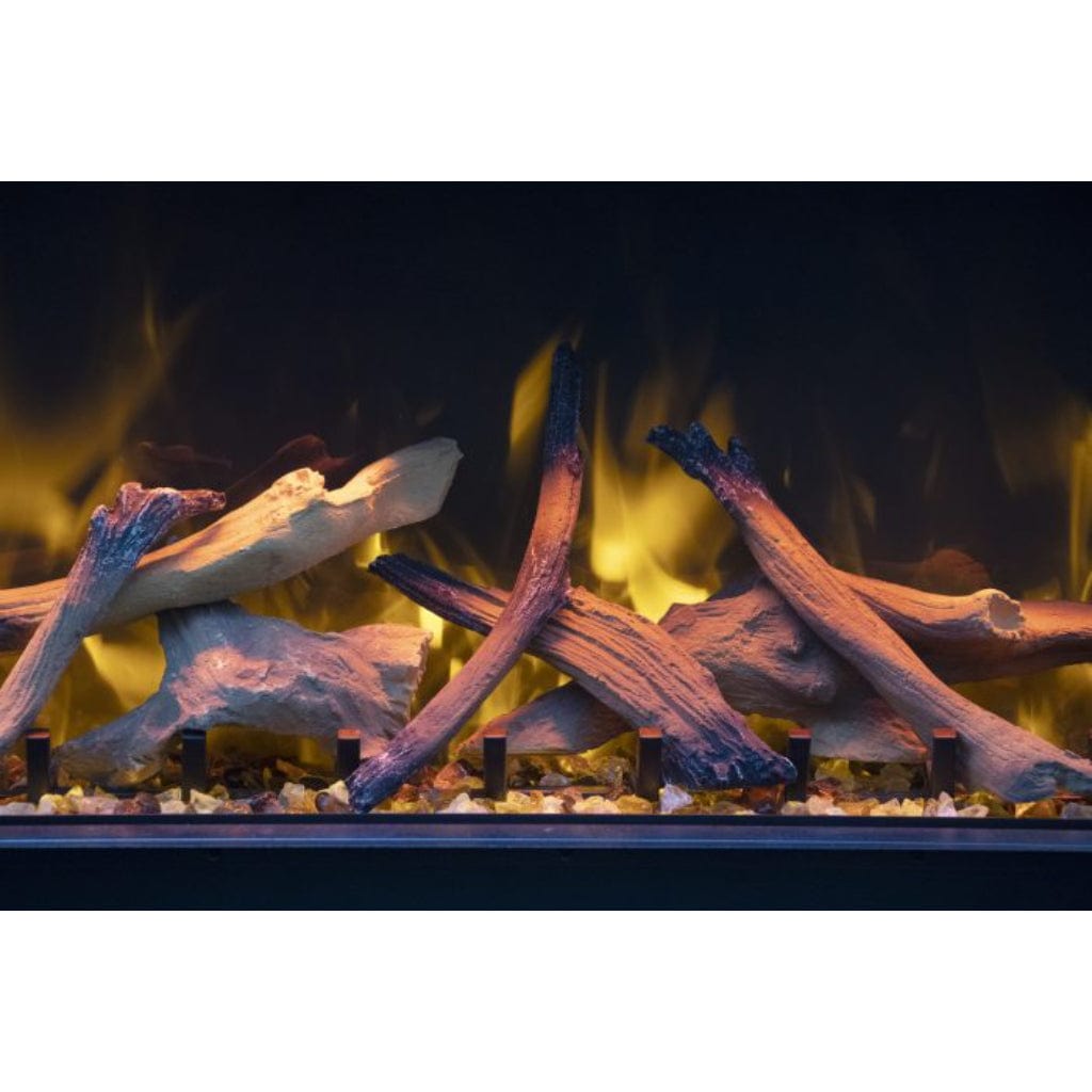 Amantii Tru View Bespoke 55" Three-Sided Indoor/Outdoor Electric Fireplace with Smart Control and Bluetooth