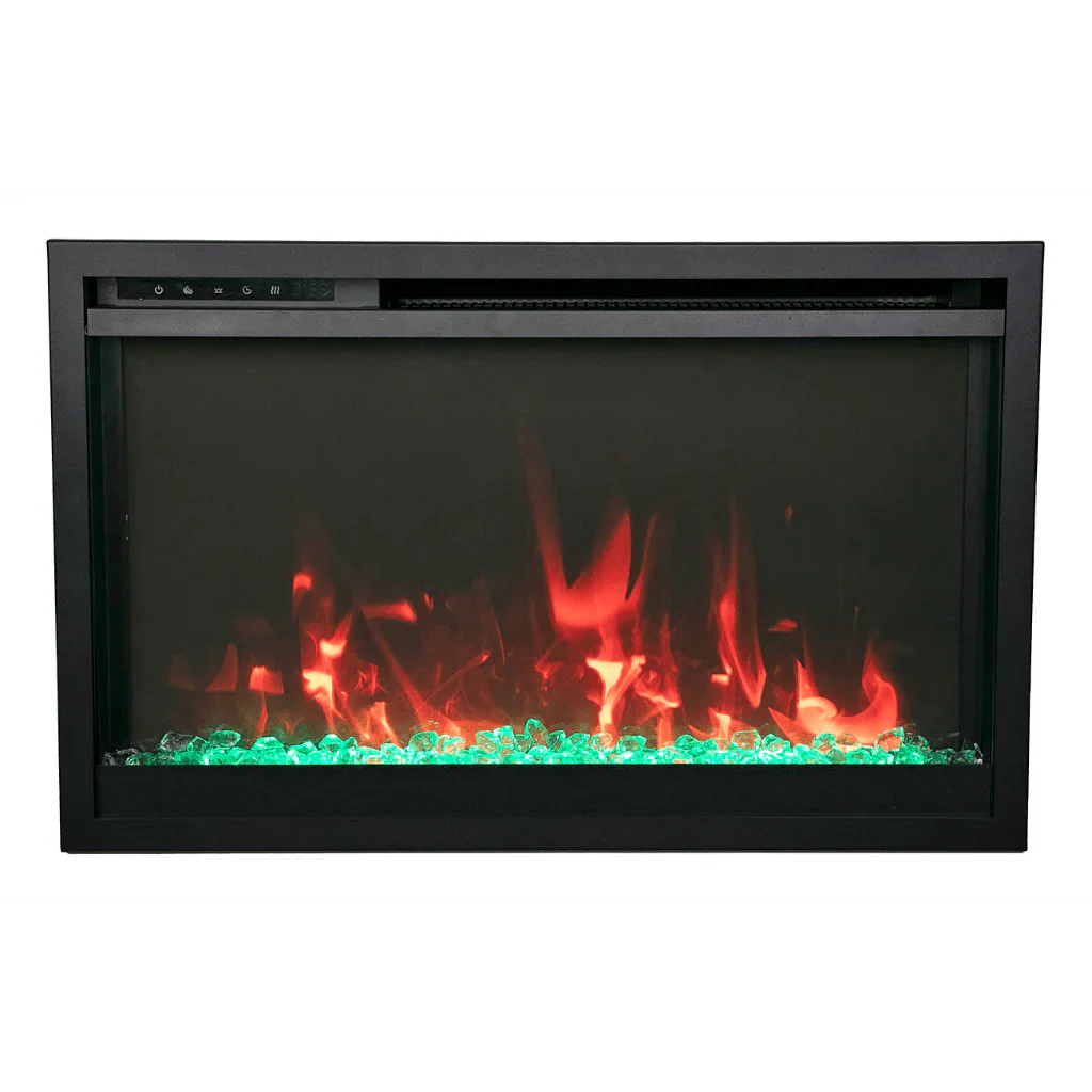 Amantii 26 inch Remii CLASSIC-SLIM-26 Steel Surround Classic Extra Slim Built In Electric Fireplace