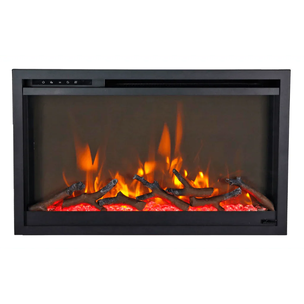Amantii 26 inch Remii CLASSIC-SLIM-26 Steel Surround Classic Extra Slim Built In Electric Fireplace