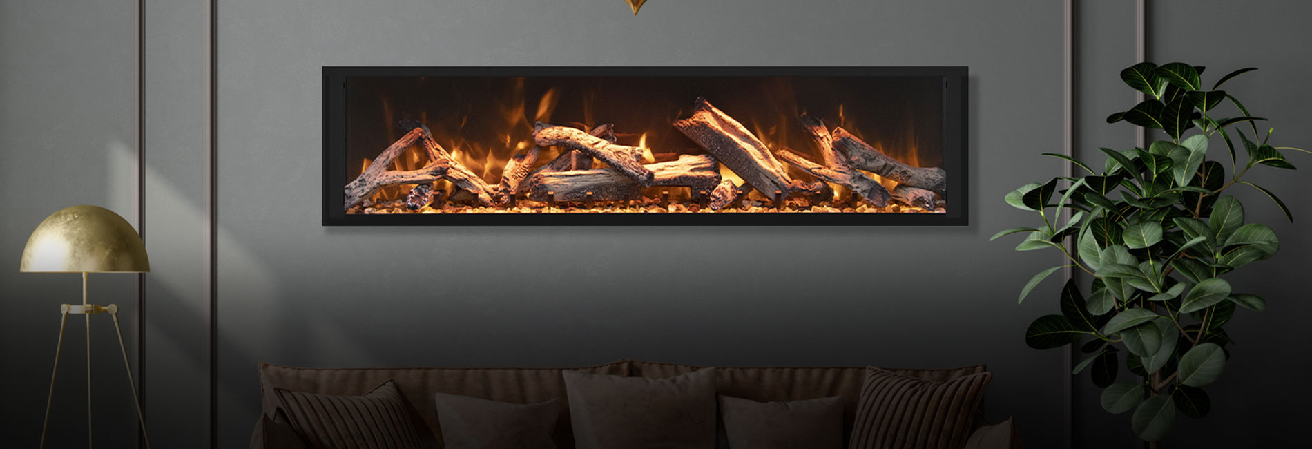 Remi Extra Tall 45 Inch Indoor / Outdoor Built-in Electric Fireplace