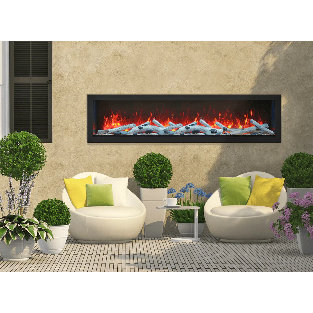 Remii 45 inch Steel Surround Deep Built-in linear Indoor Outdoor Electric Fireplace